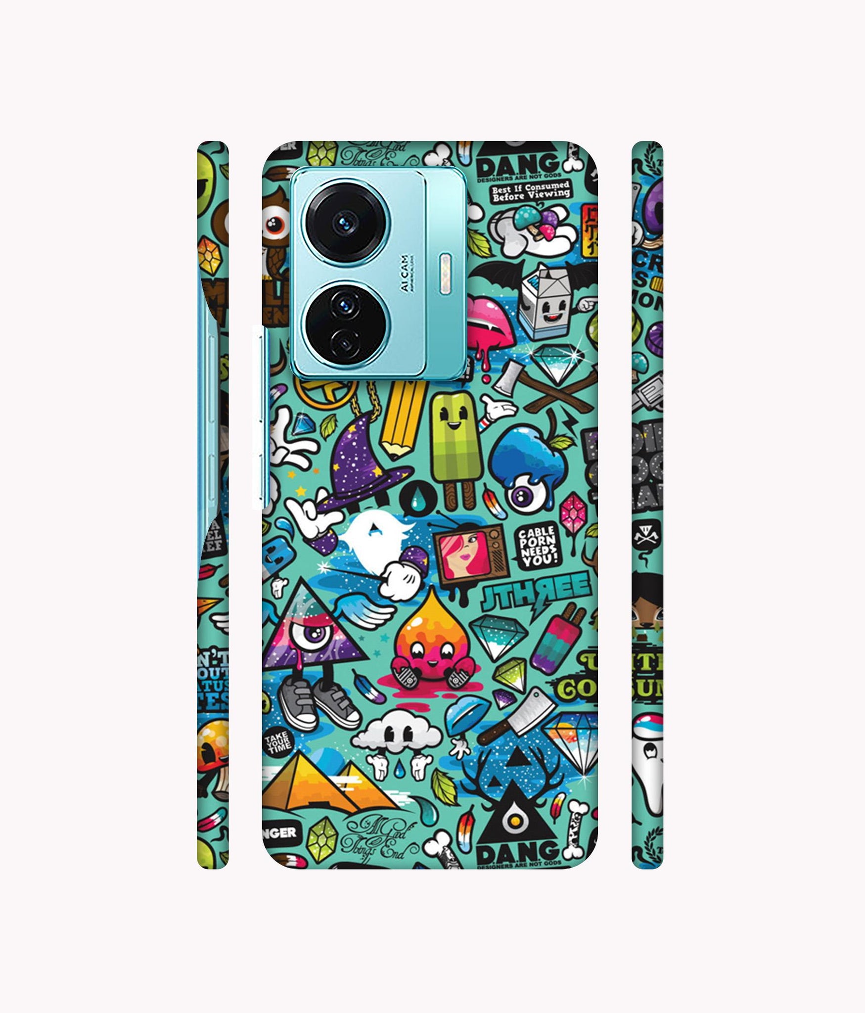 Crazy Designer Hard Back Cover for Vivo T1 Pro 5G