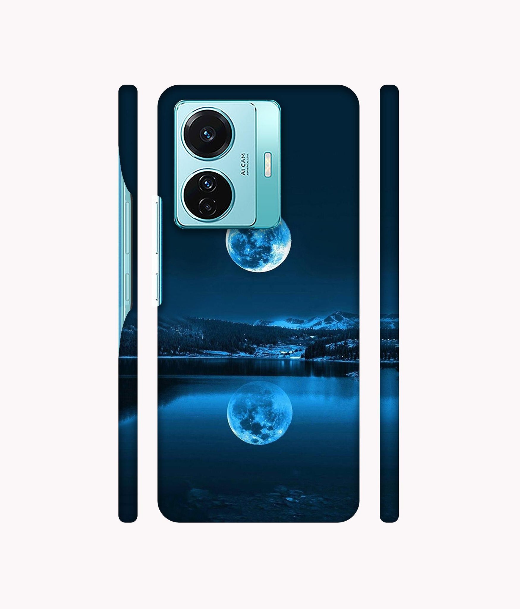 Moon Pattern Print Designer Hard Back Cover for Vivo T1 Pro 5G
