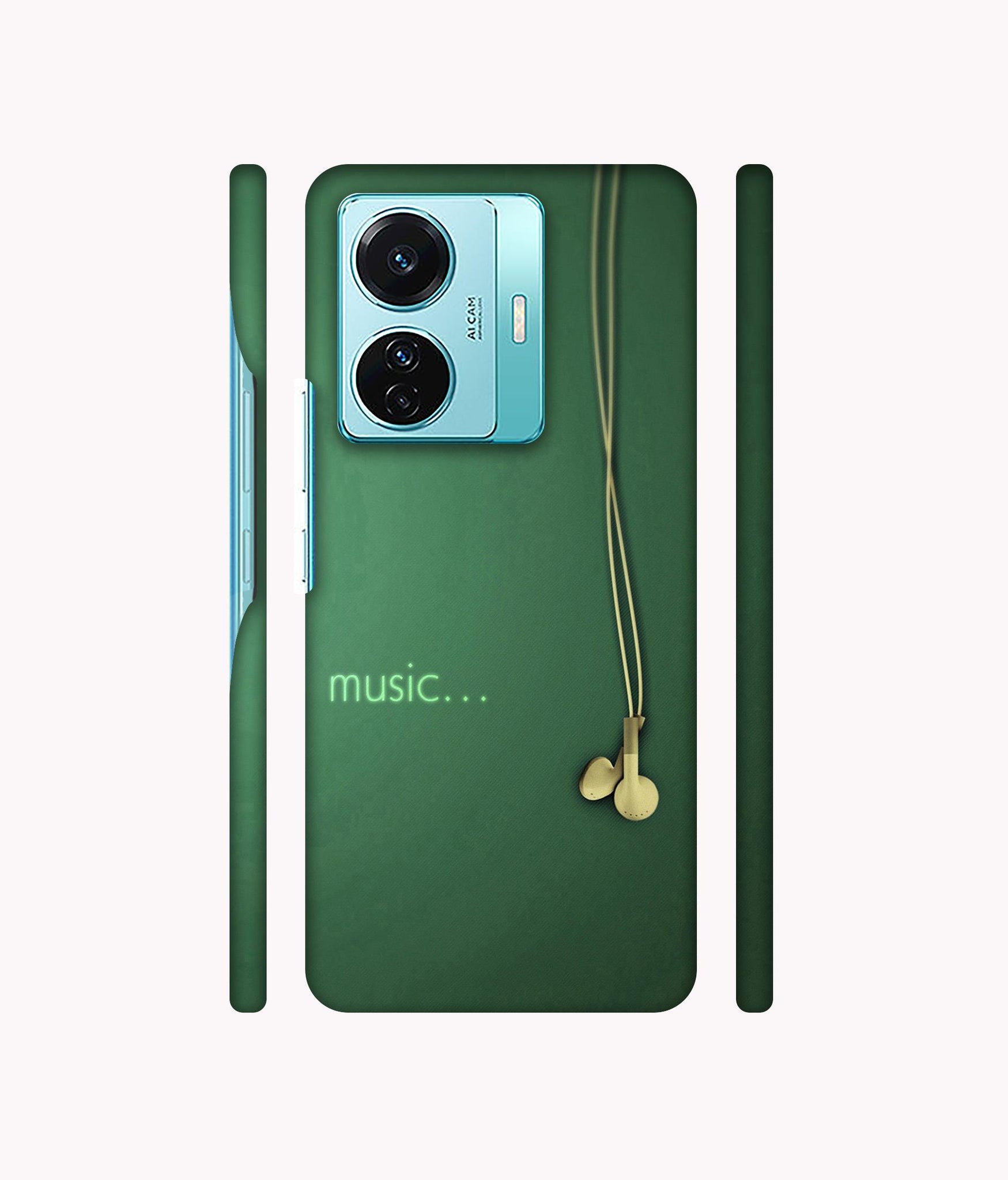 Headphone Music Designer Hard Back Cover for Vivo T1 Pro 5G