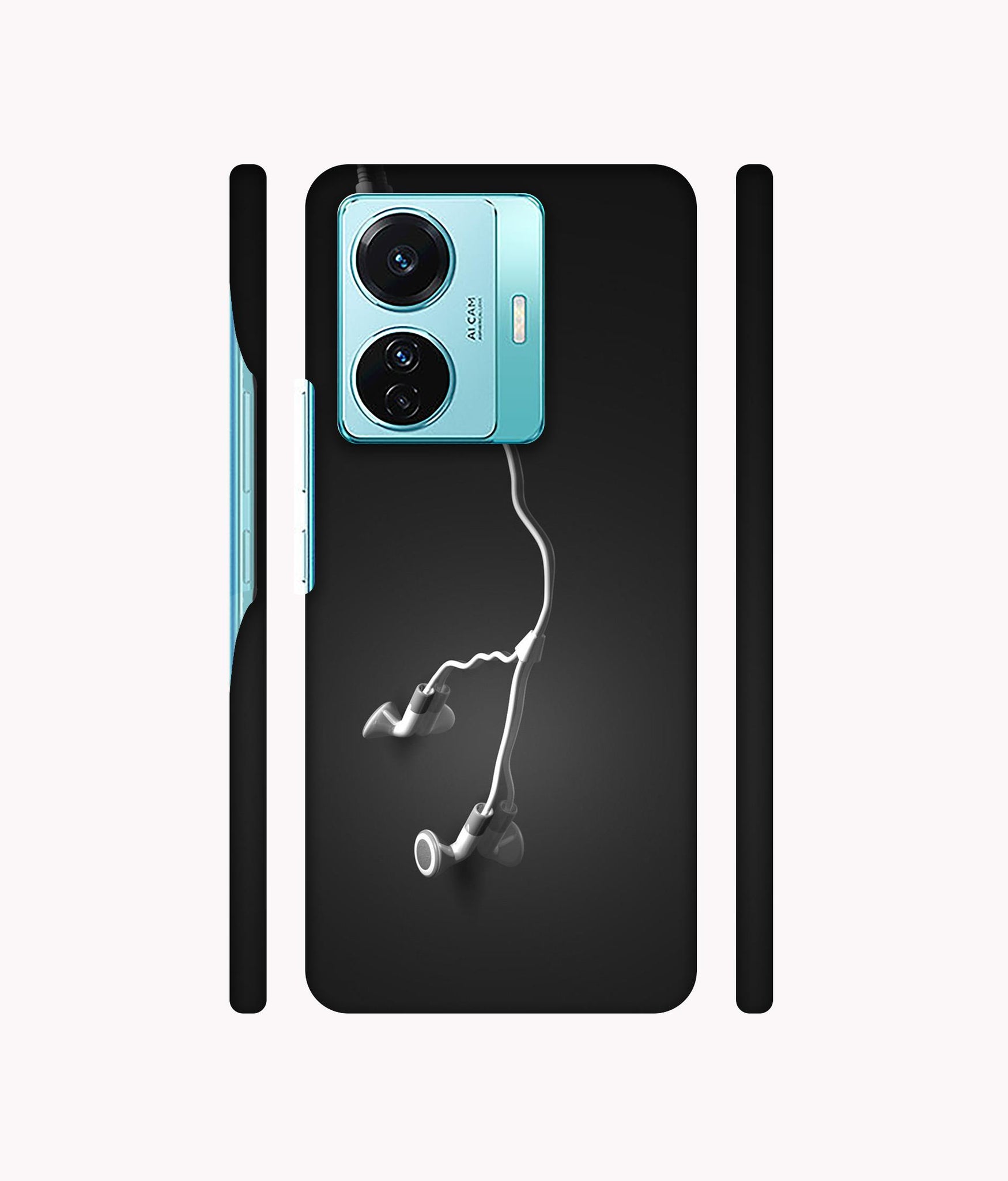 Headphone Designer Hard Back Cover for Vivo T1 Pro 5G