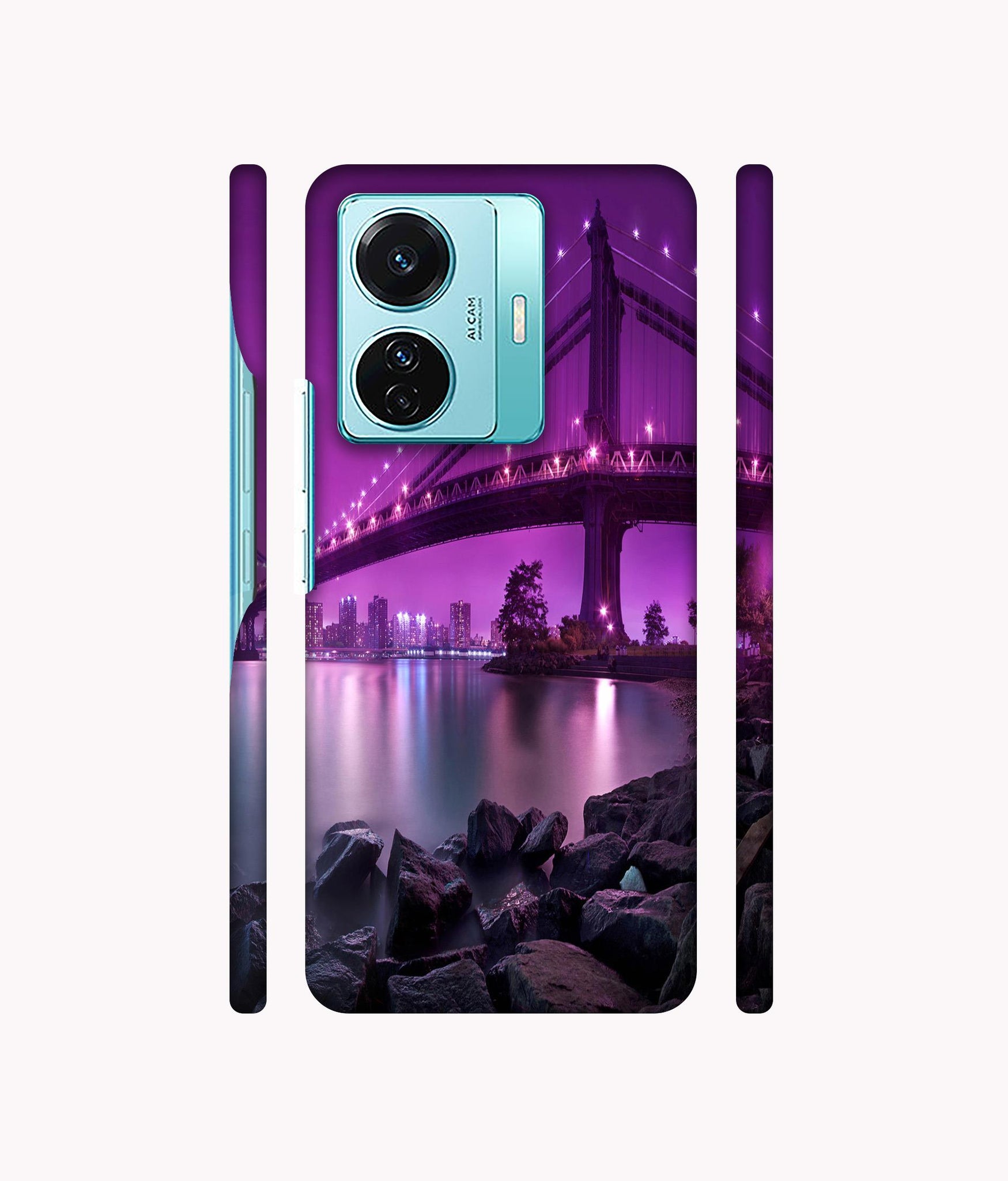 Manhattan Bridge Designer Hard Back Cover for Vivo T1 Pro 5G