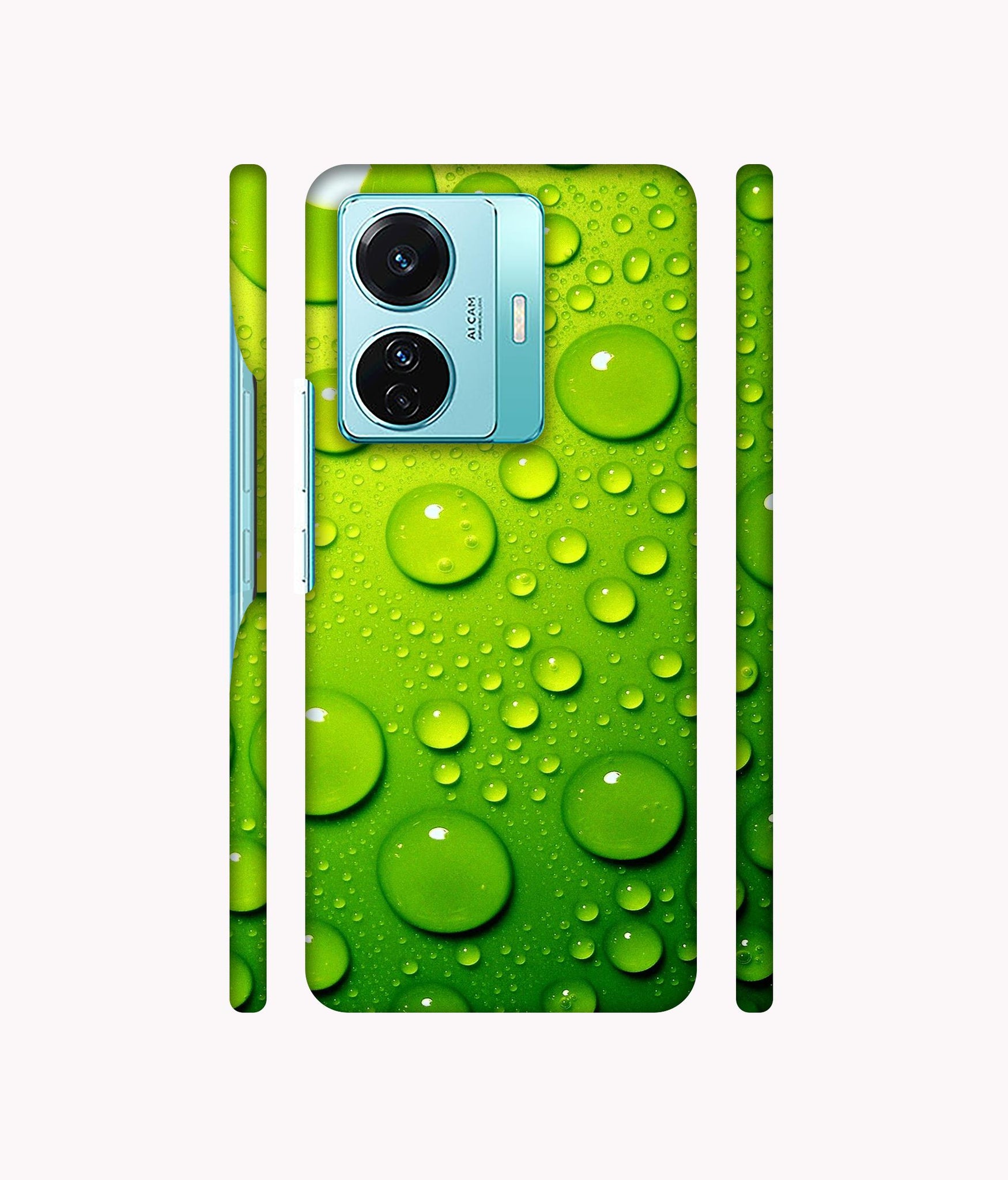 Green Bubbles Designer Hard Back Cover for Vivo T1 Pro 5G