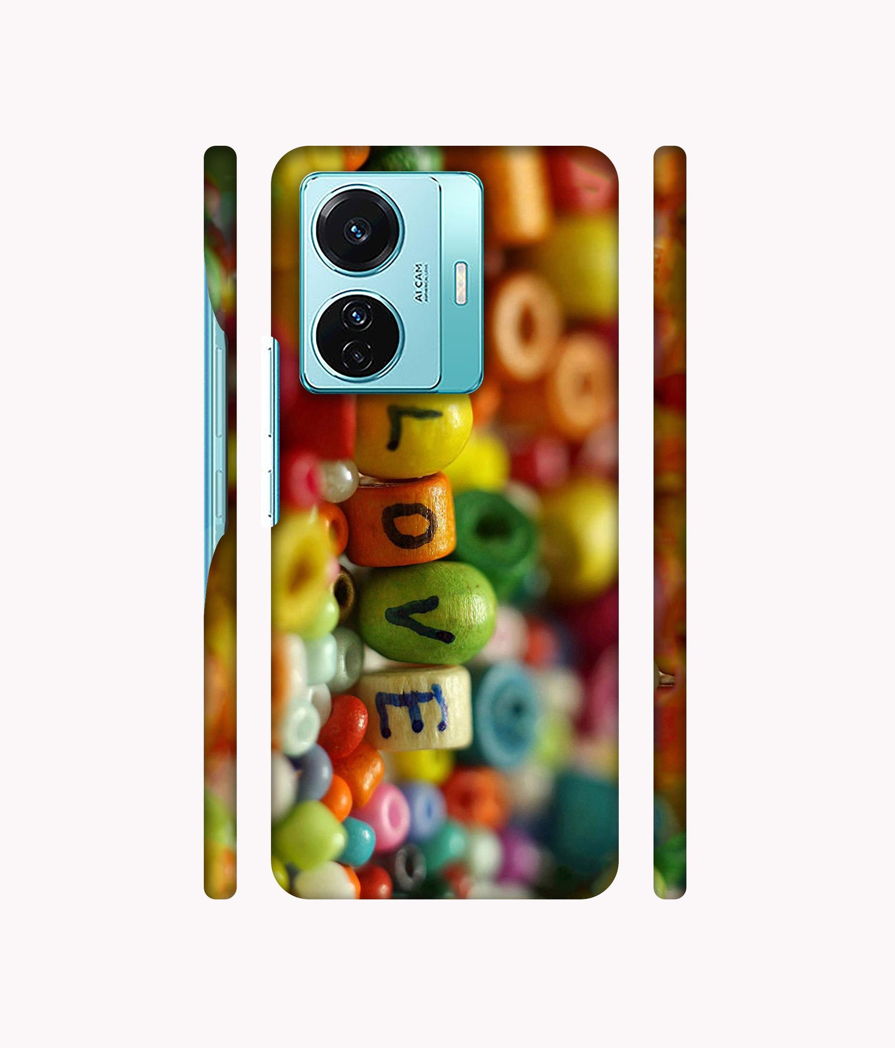 Colorful Love Designer Hard Back Cover for Vivo T1 Pro 5G