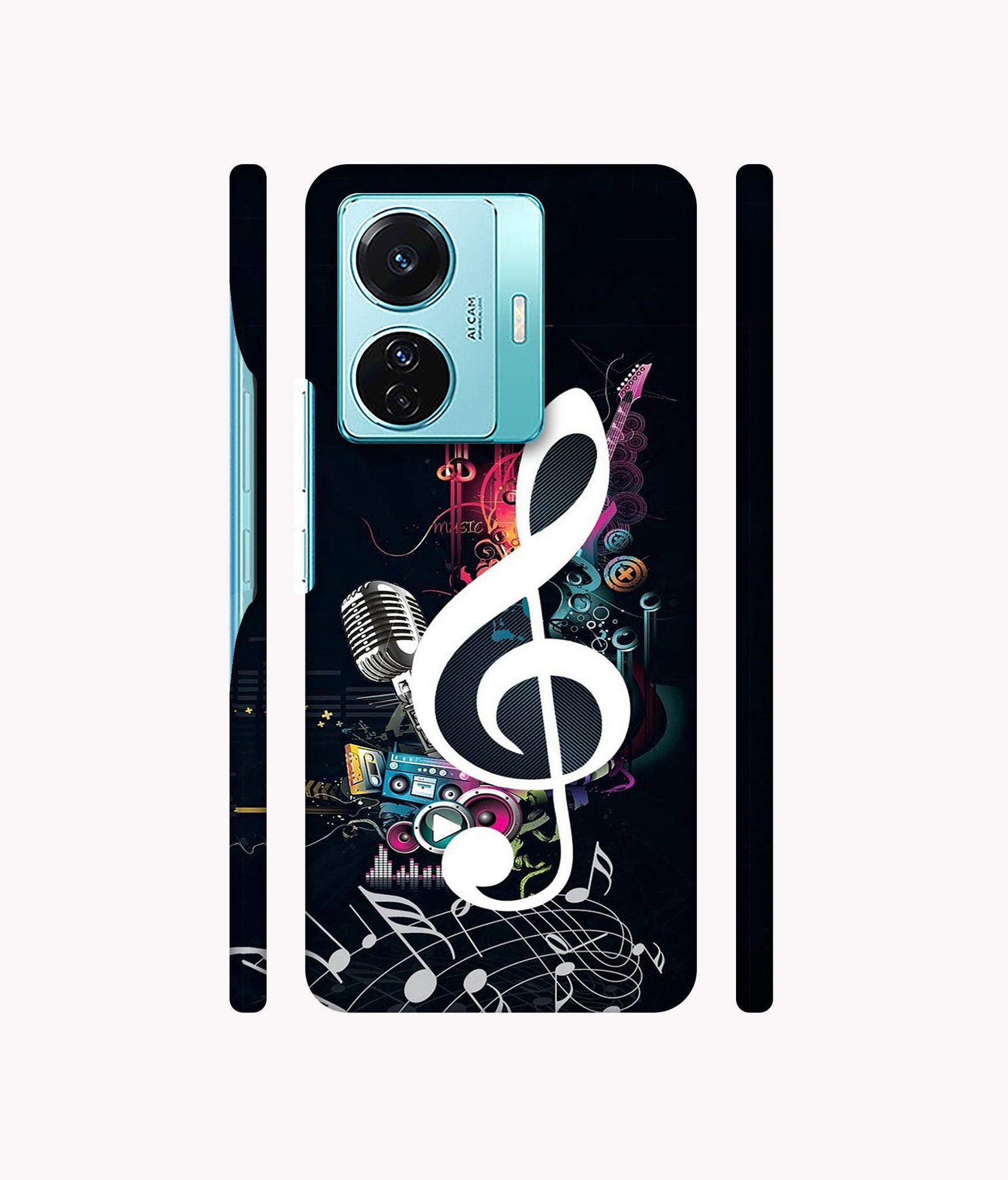 Mike and Music Designer Hard Back Cover for Vivo T1 Pro 5G