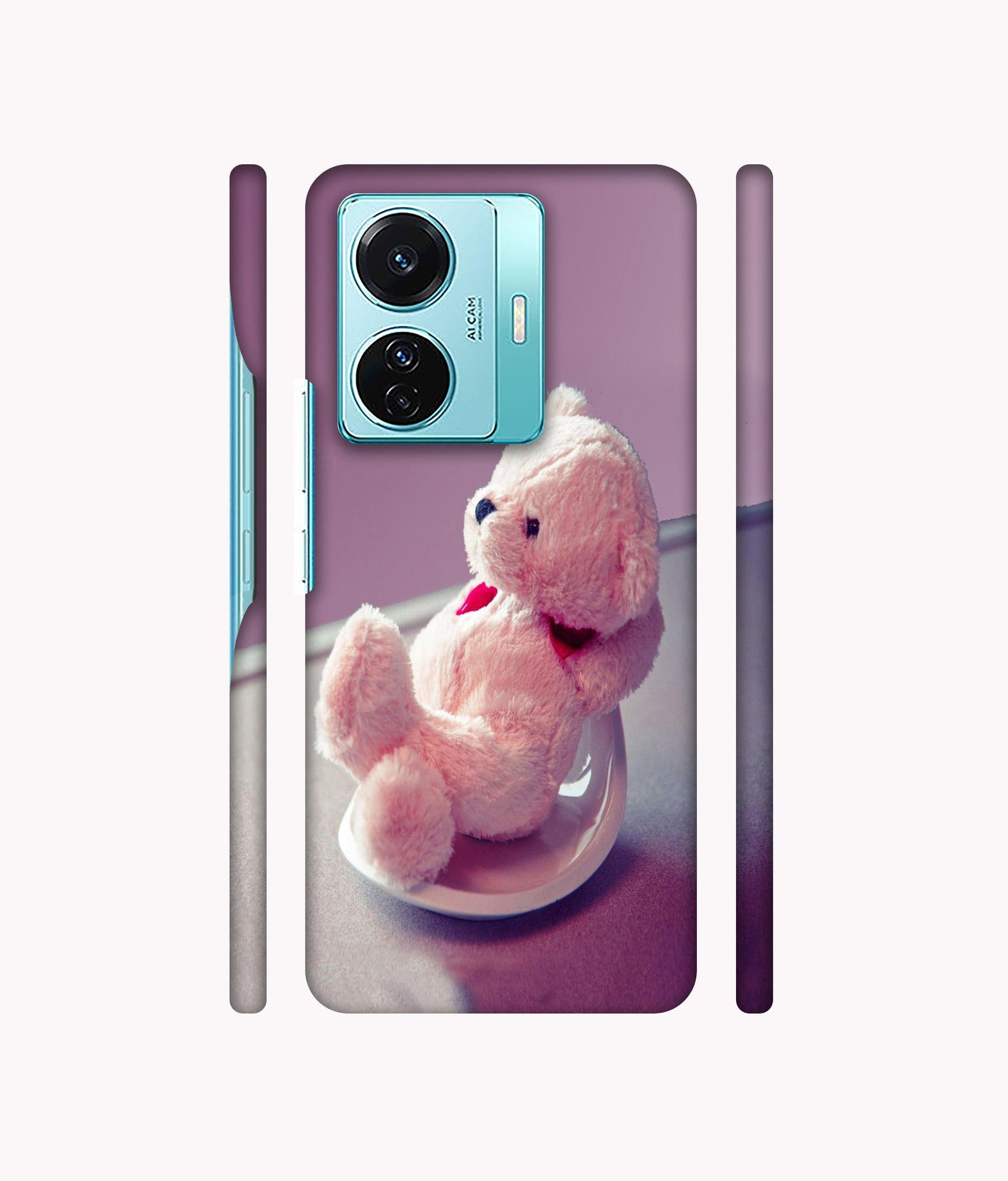 Cute Teddy Bear Designer Hard Back Cover for Vivo T1 Pro 5G