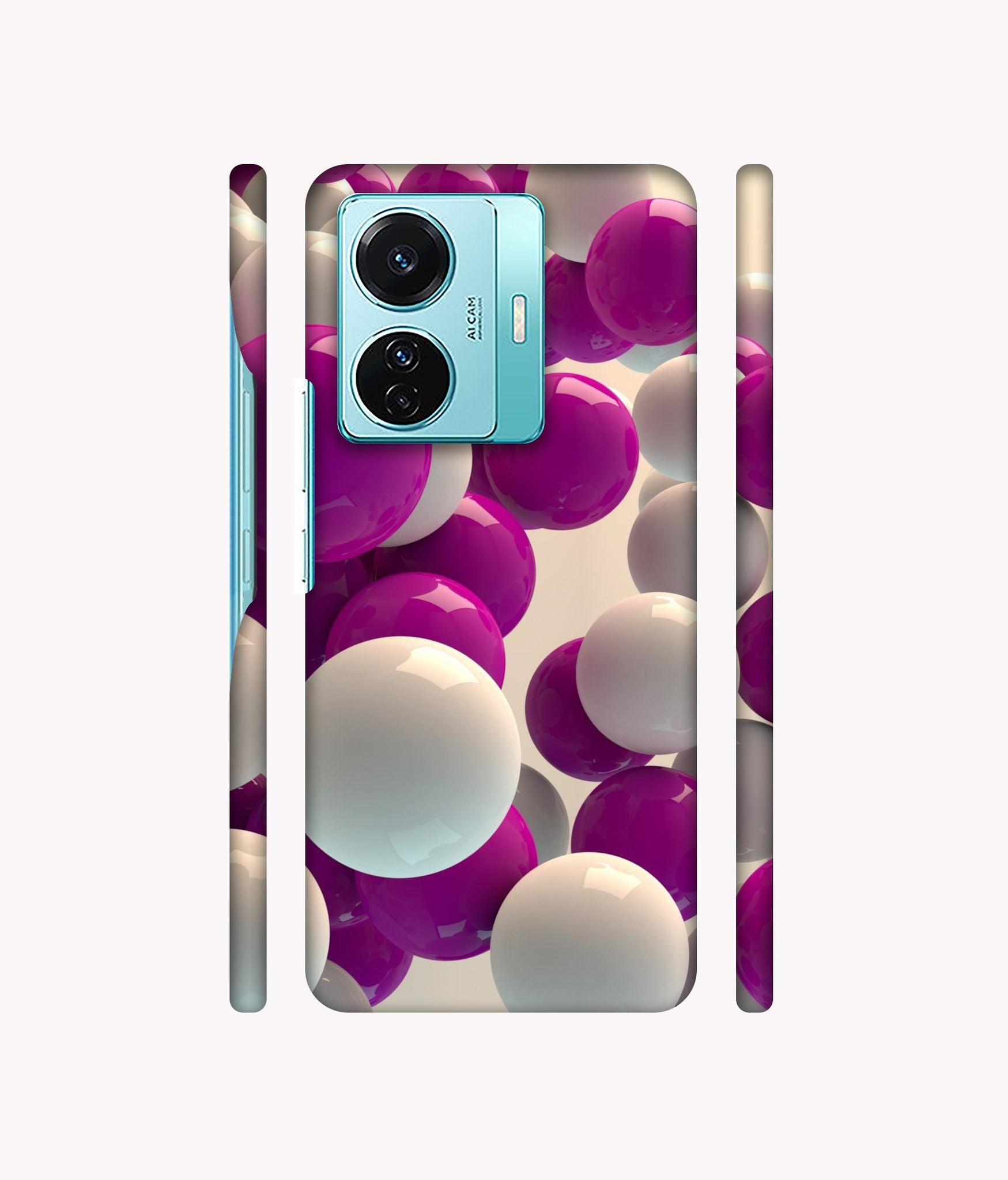 3D Balloons Designer Hard Back Cover for Vivo T1 Pro 5G