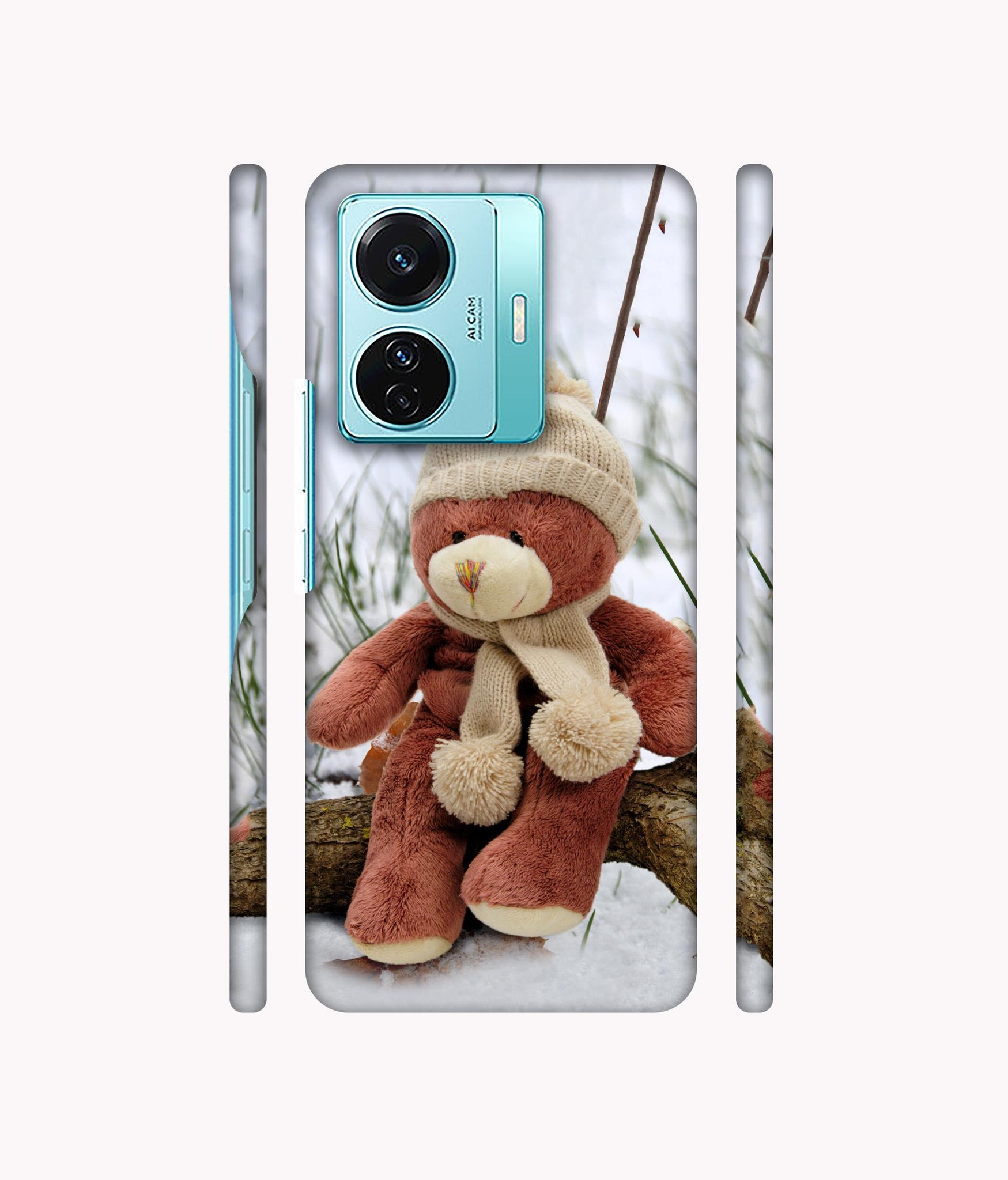 Woolen Bear Designer Hard Back Cover for Vivo T1 Pro 5G