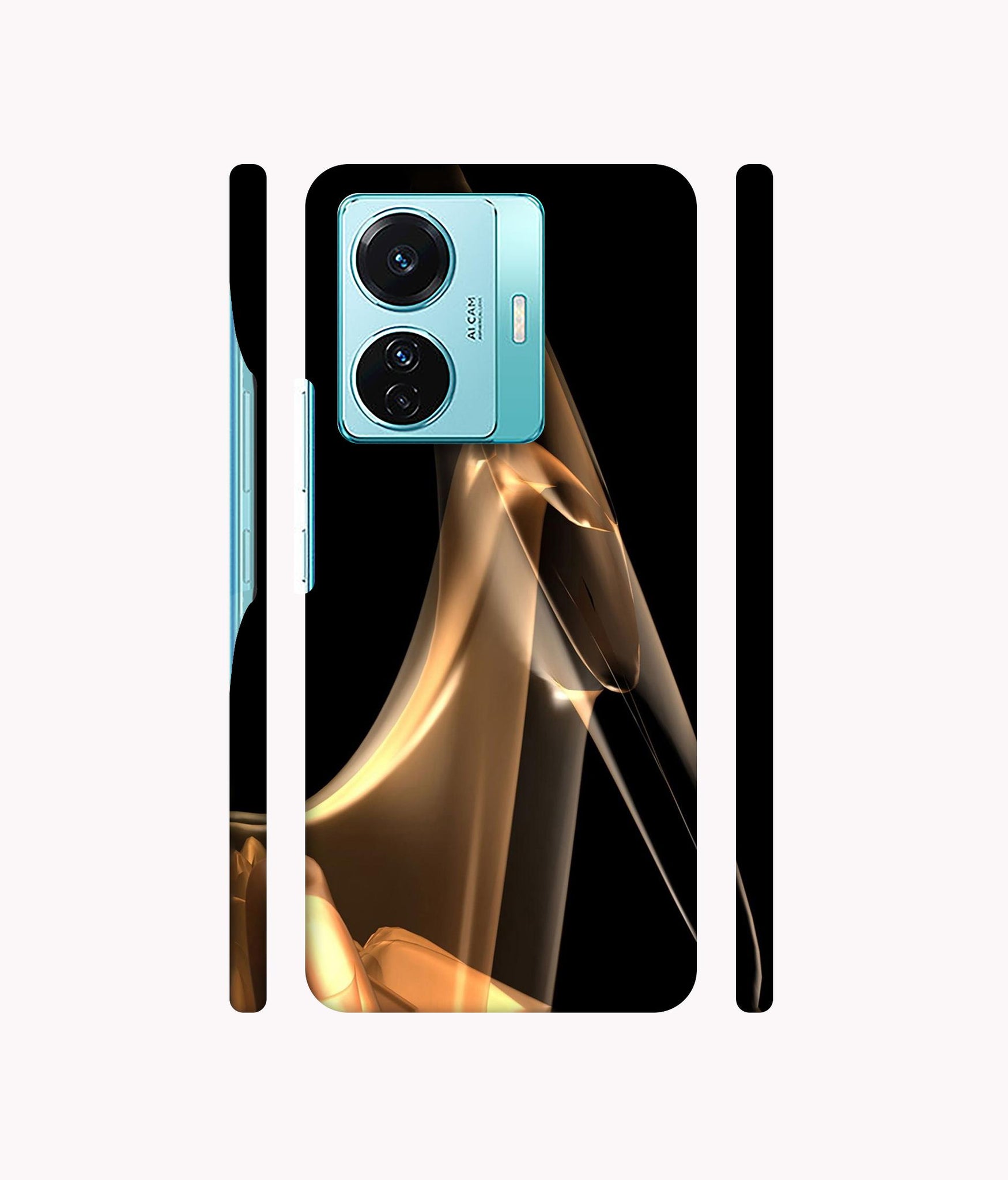 Gold Smoke Designer Hard Back Cover for Vivo T1 Pro 5G