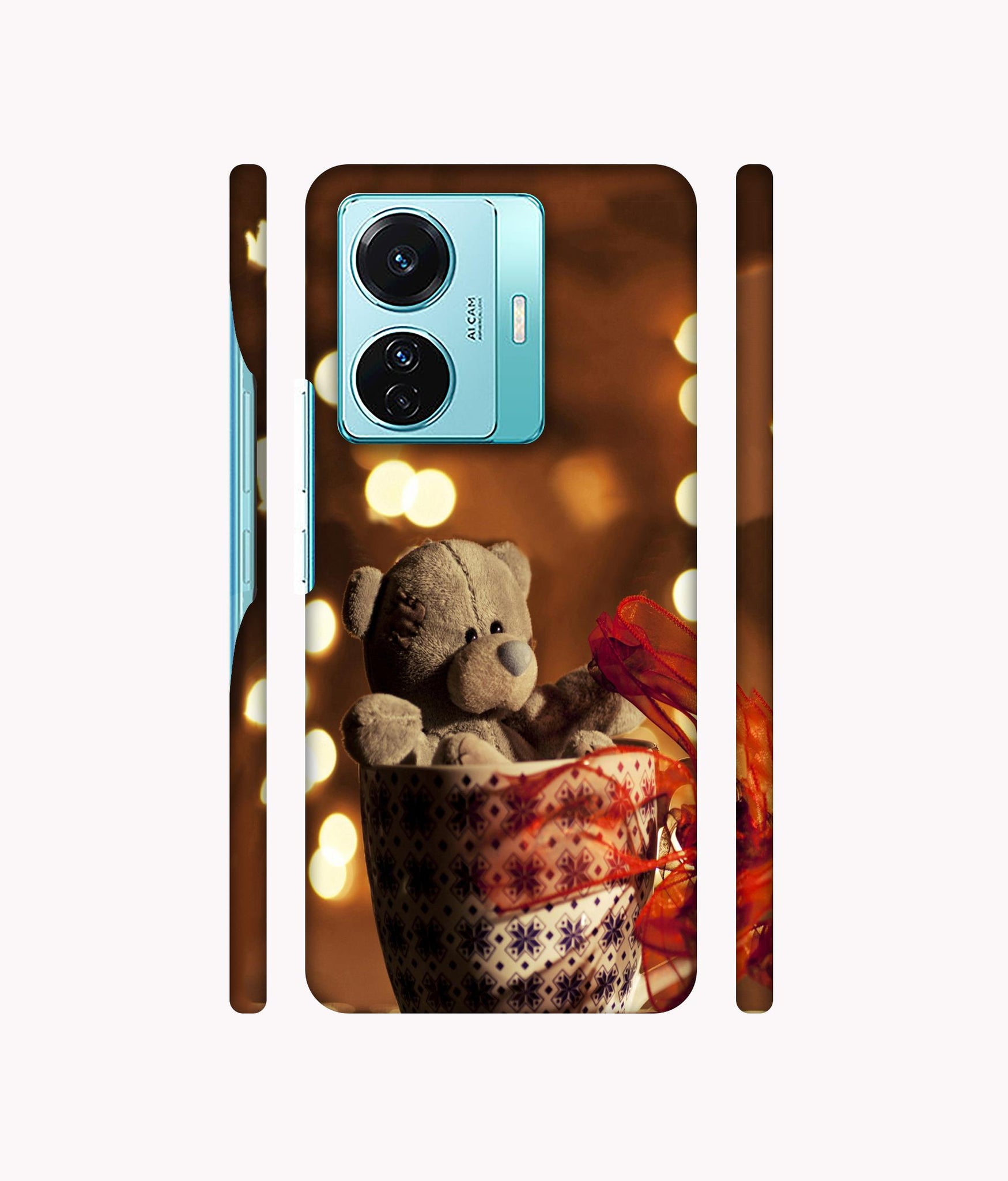 Teddy In Cup Designer Hard Back Cover for Vivo T1 Pro 5G