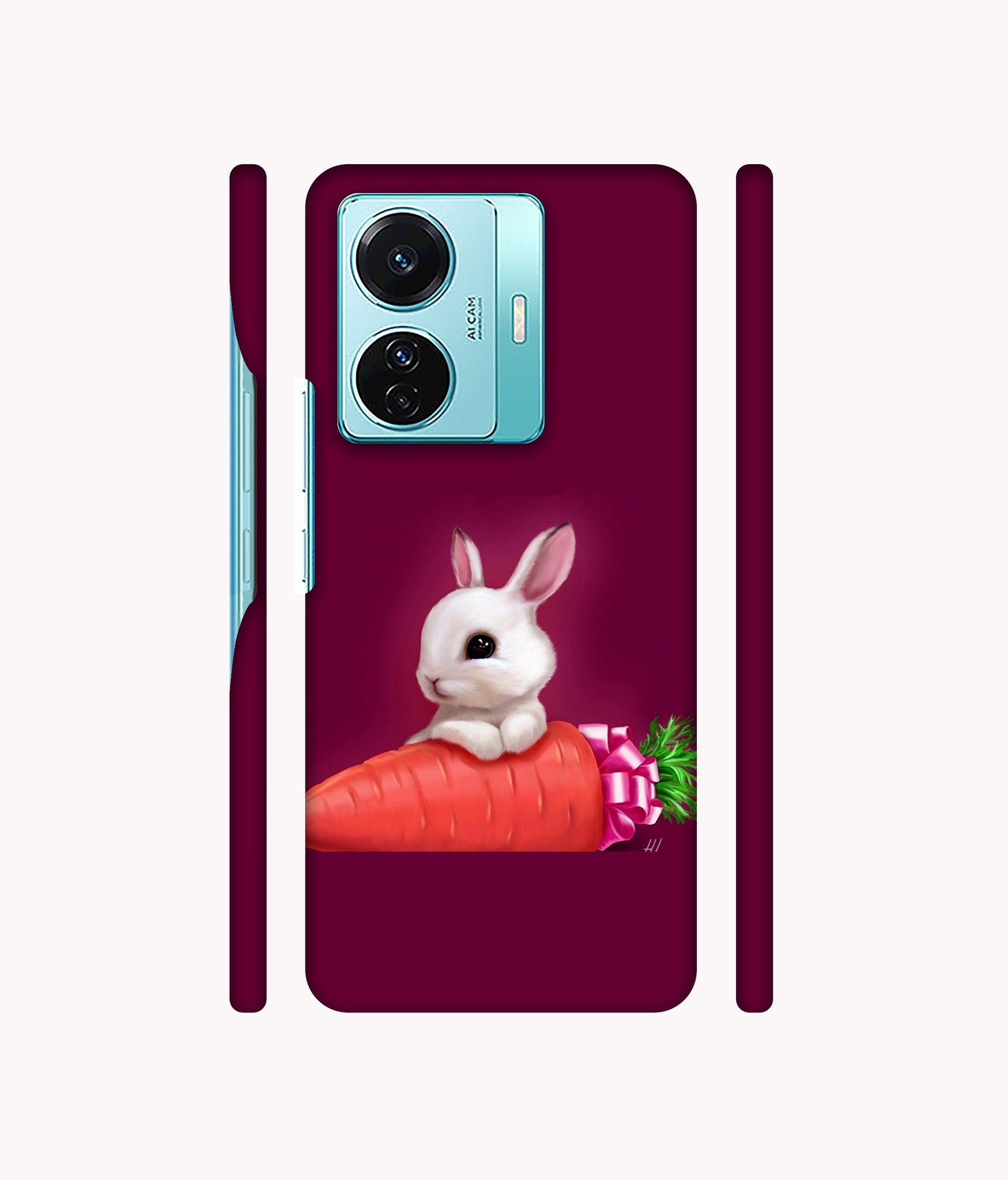 Bunny With Carrot Designer Hard Back Cover for Vivo T1 Pro 5G