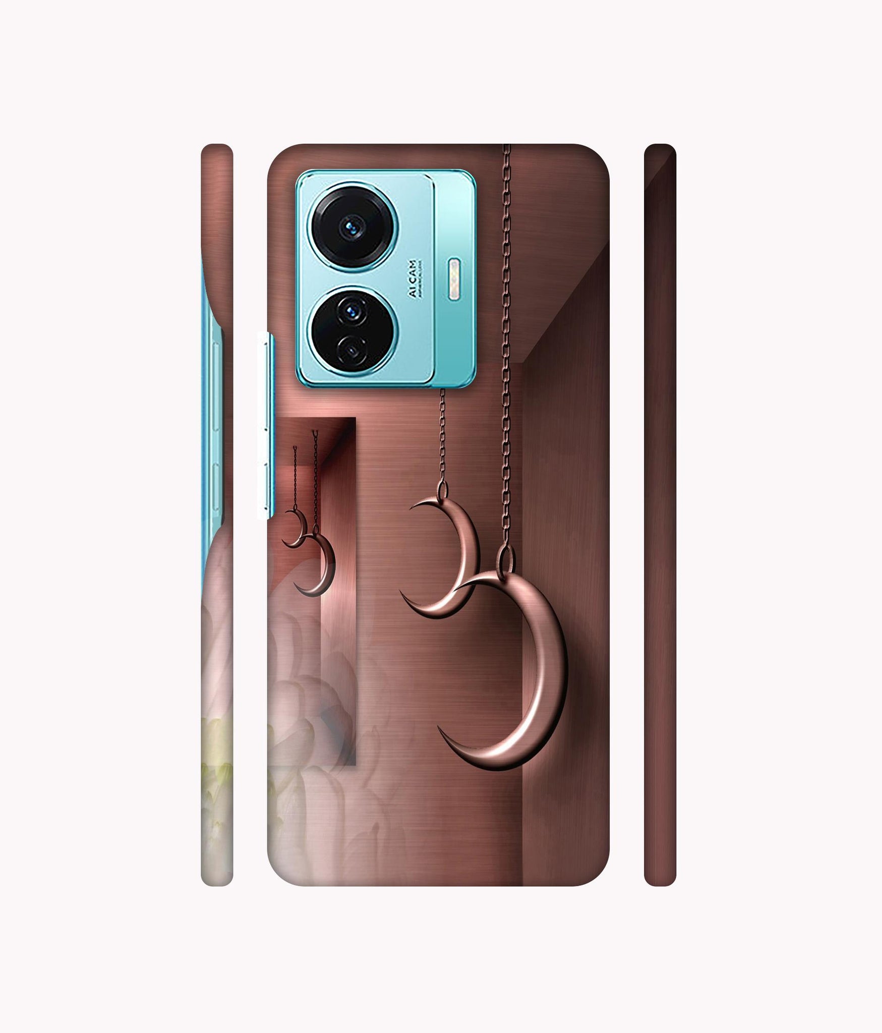 Flower Metal Designer Hard Back Cover for Vivo T1 Pro 5G