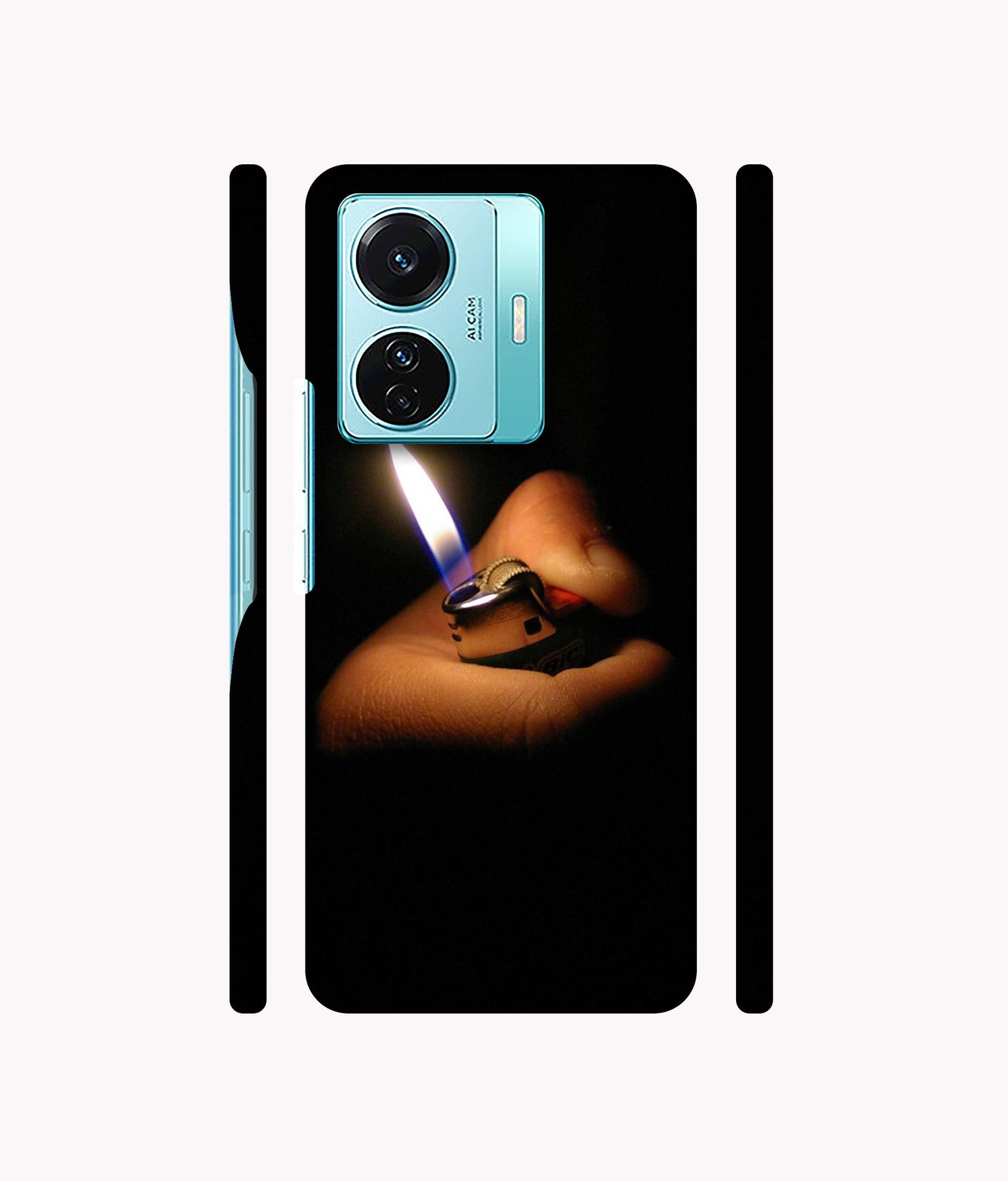 Lighter Flames Designer Hard Back Cover for Vivo T1 Pro 5G