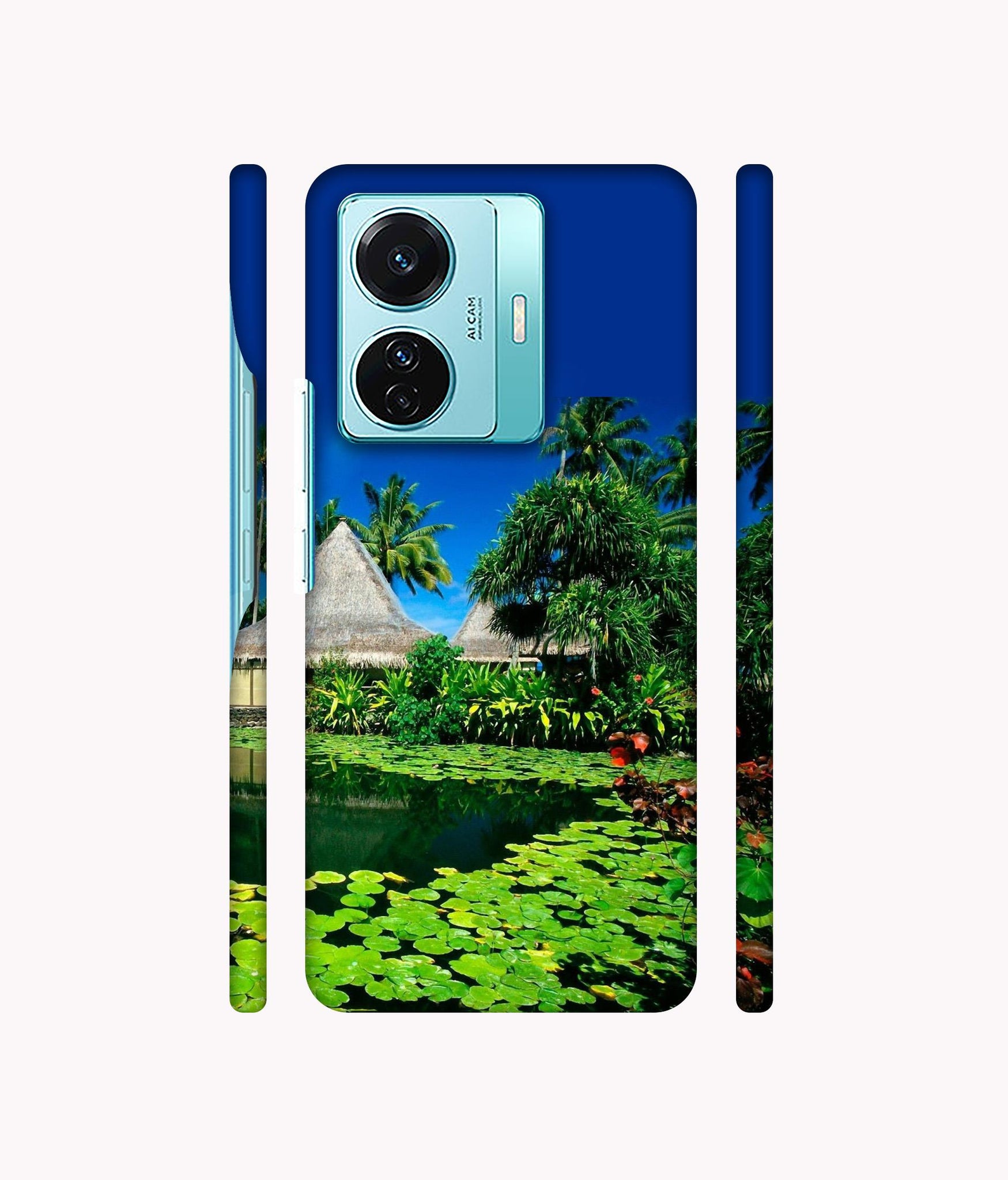 Tropics Water Designer Hard Back Cover for Vivo T1 Pro 5G
