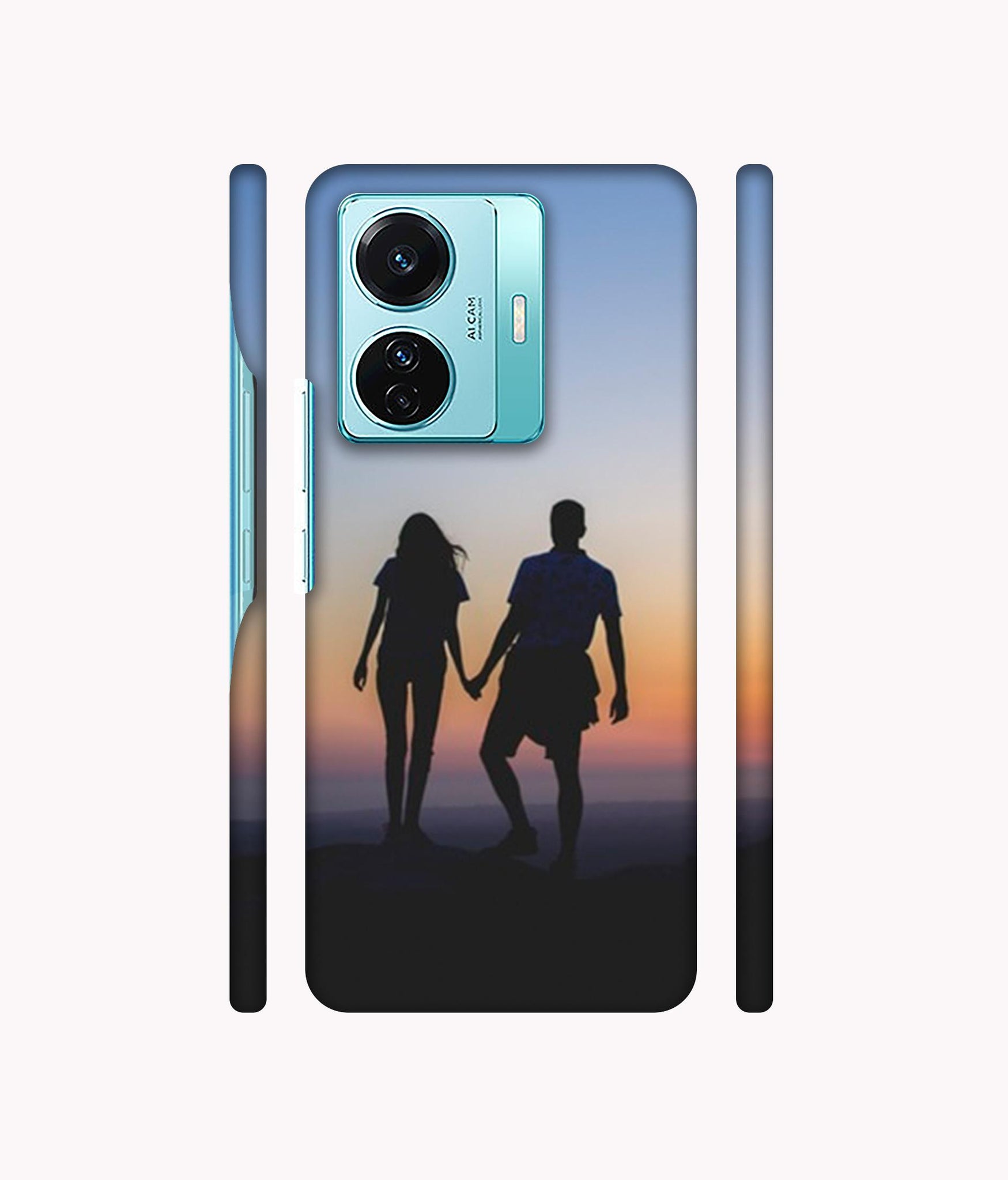 Couple On Beach Designer Hard Back Cover for Vivo T1 Pro 5G