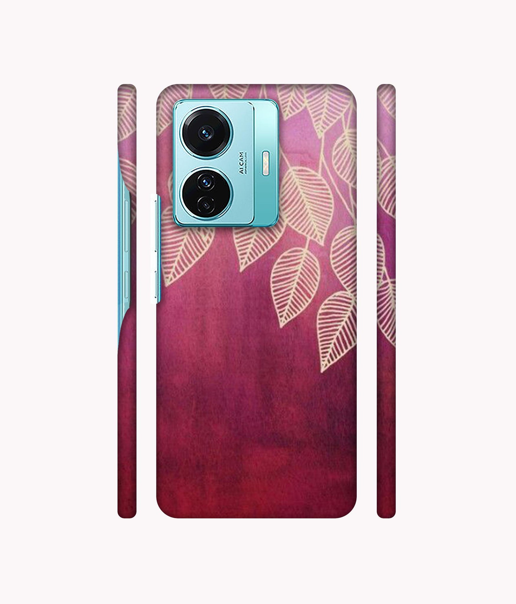 Leaf Pattern Designer Hard Back Cover for Vivo T1 Pro 5G