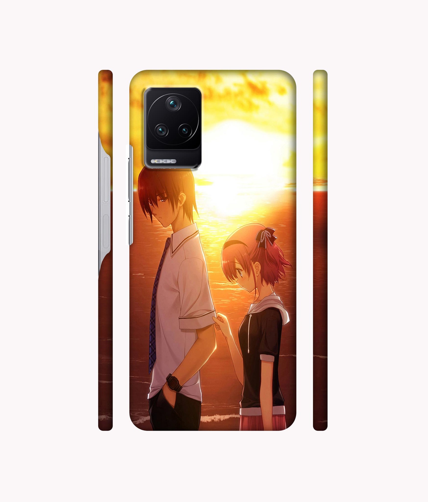Girl Boy Sunset Sea Designer Hard Back Cover for Poco F4 5G / Mi Redmi K40S 5G