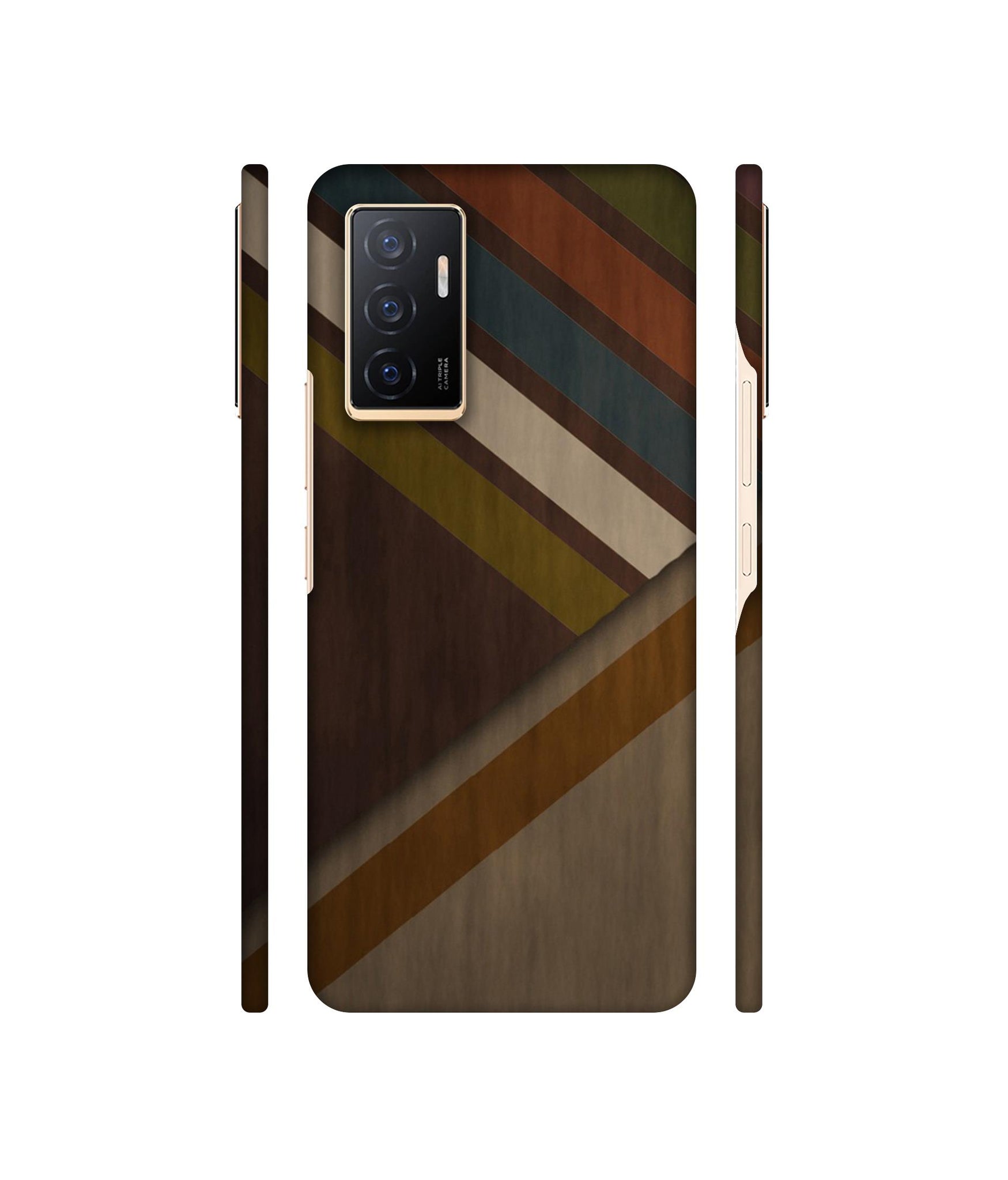 Colorful Wooden Pattern Designer Hard Back Cover for Vivo V23e 4G / Vivo V23e 5G