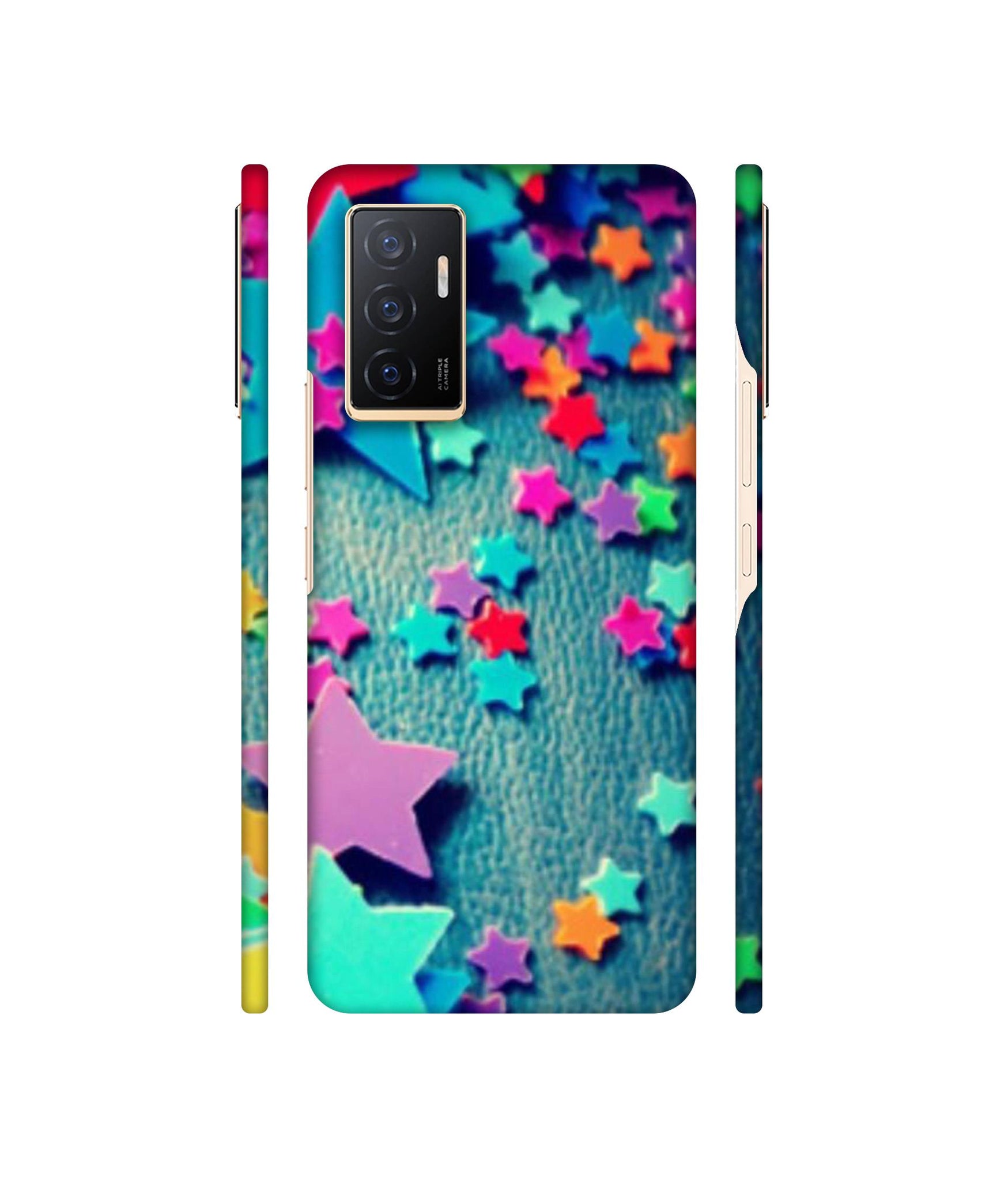 Colorful Stars Designer Hard Back Cover for Vivo V23e 4G / Vivo V23e 5G