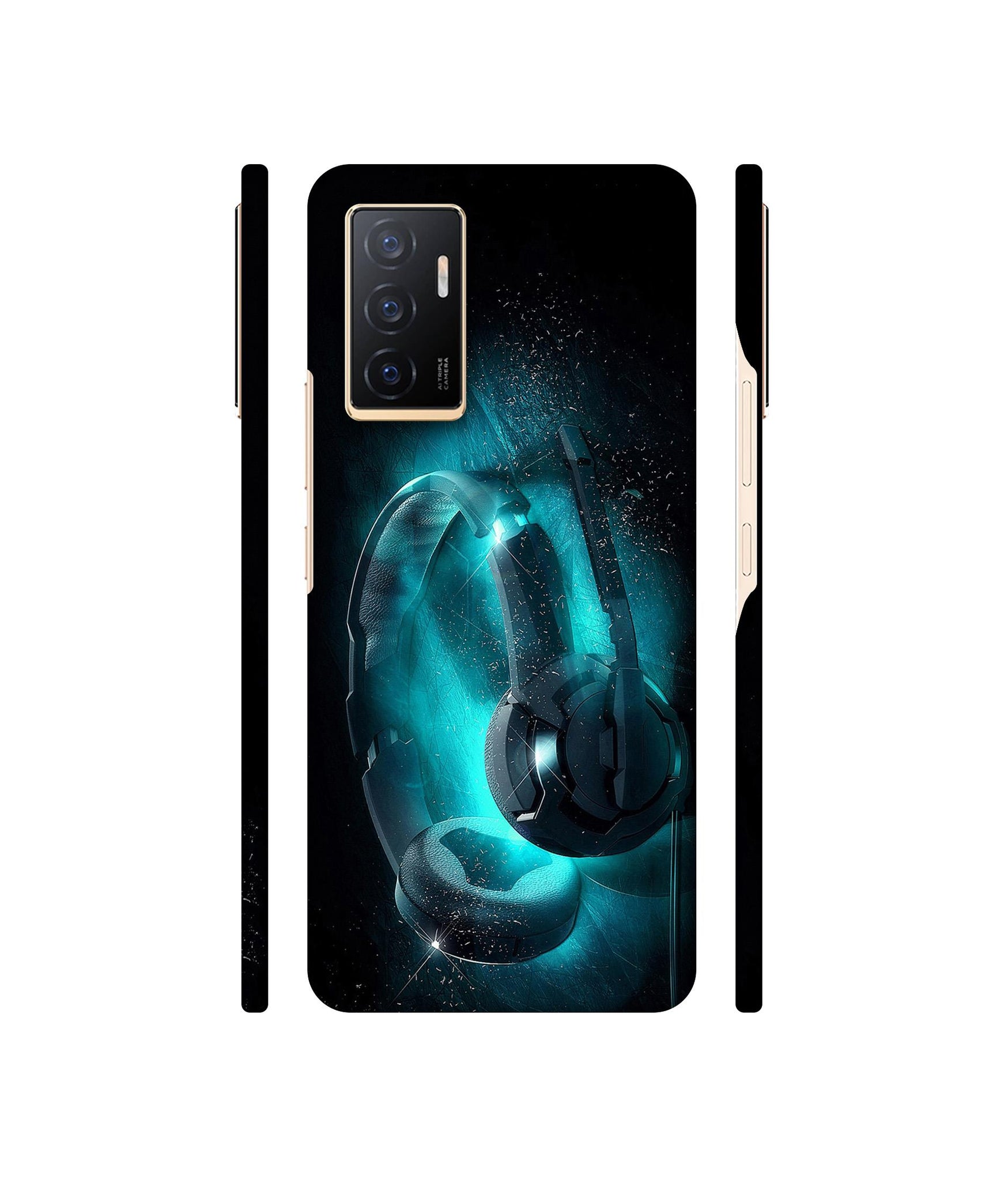Cool Headphone Designer Hard Back Cover for Vivo V23e 4G / Vivo V23e 5G