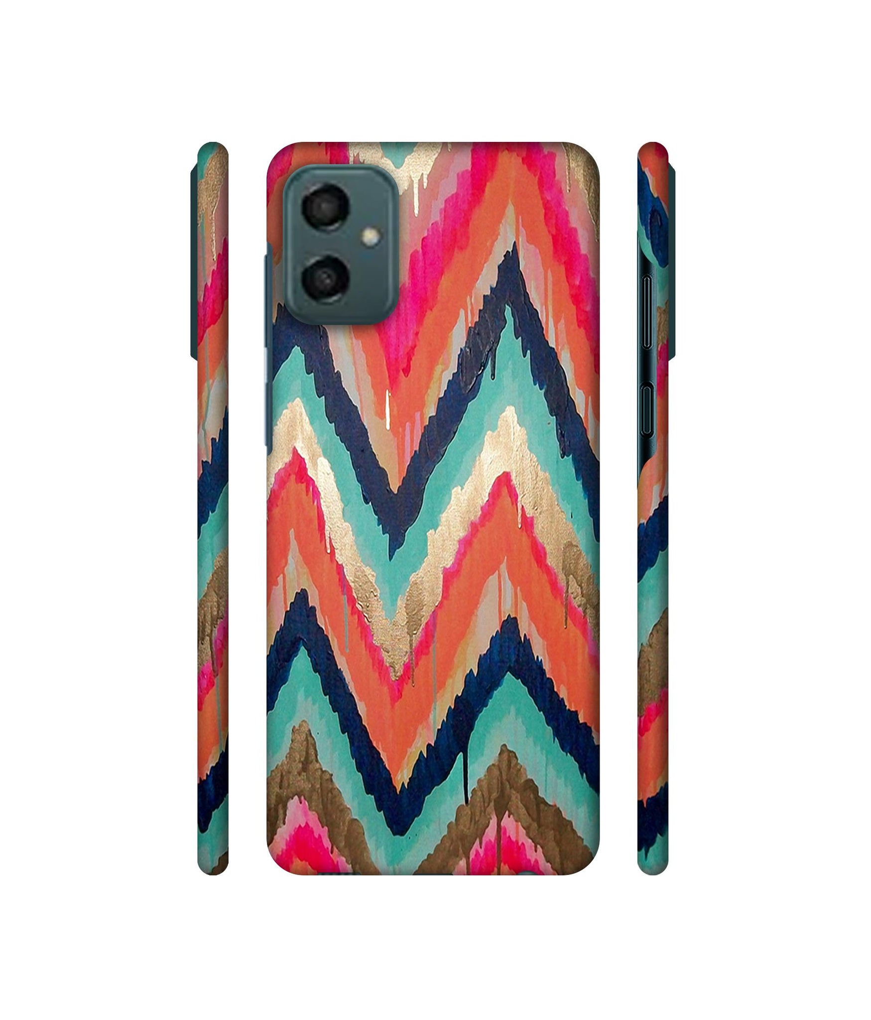 Colorful Zig-Zag Lines Art Designer Hard Back Cover for Samsung Galaxy M13 5G