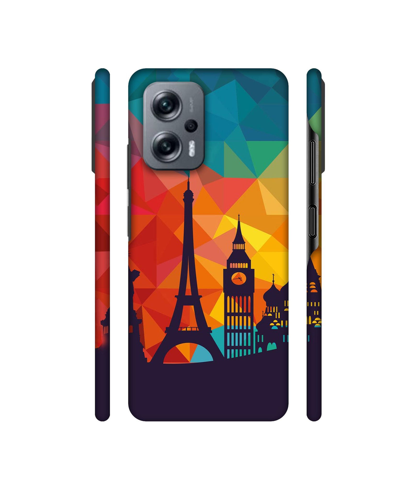 Colored Paris Designer Hard Back Cover for Mi Redmi K50i 5G