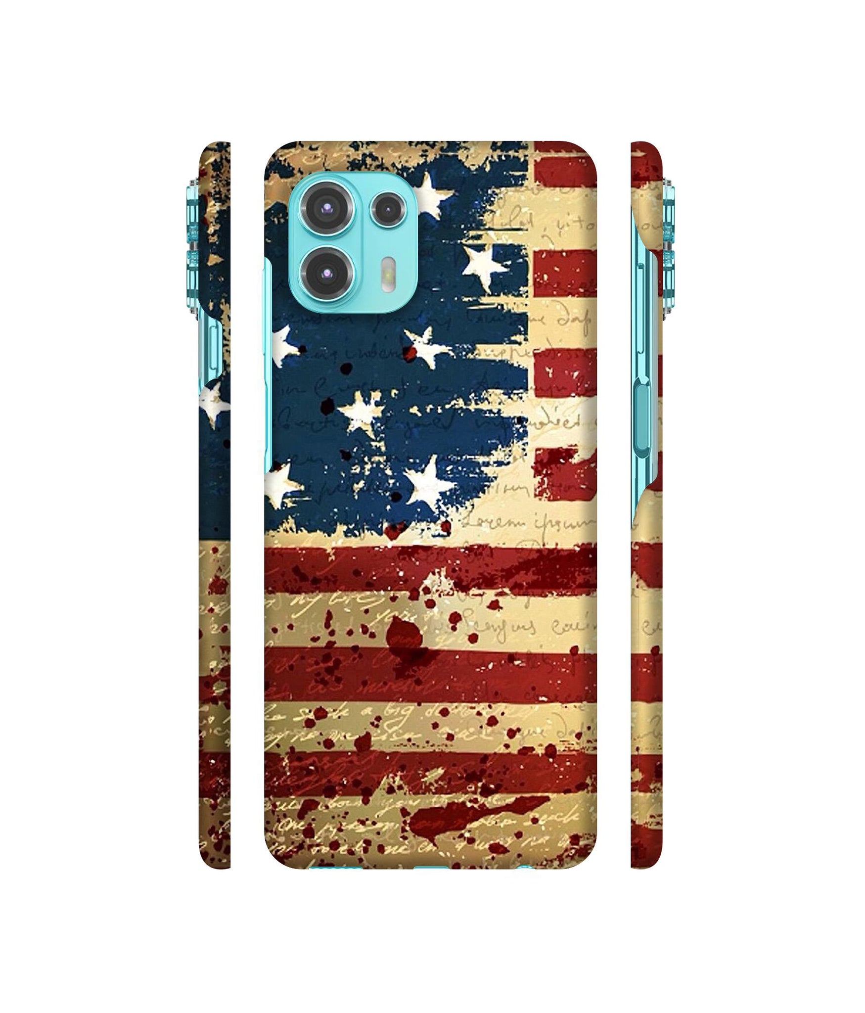 Colorful USA Flag Designer Hard Back Cover for Motorola edge 20 Fusion 5G