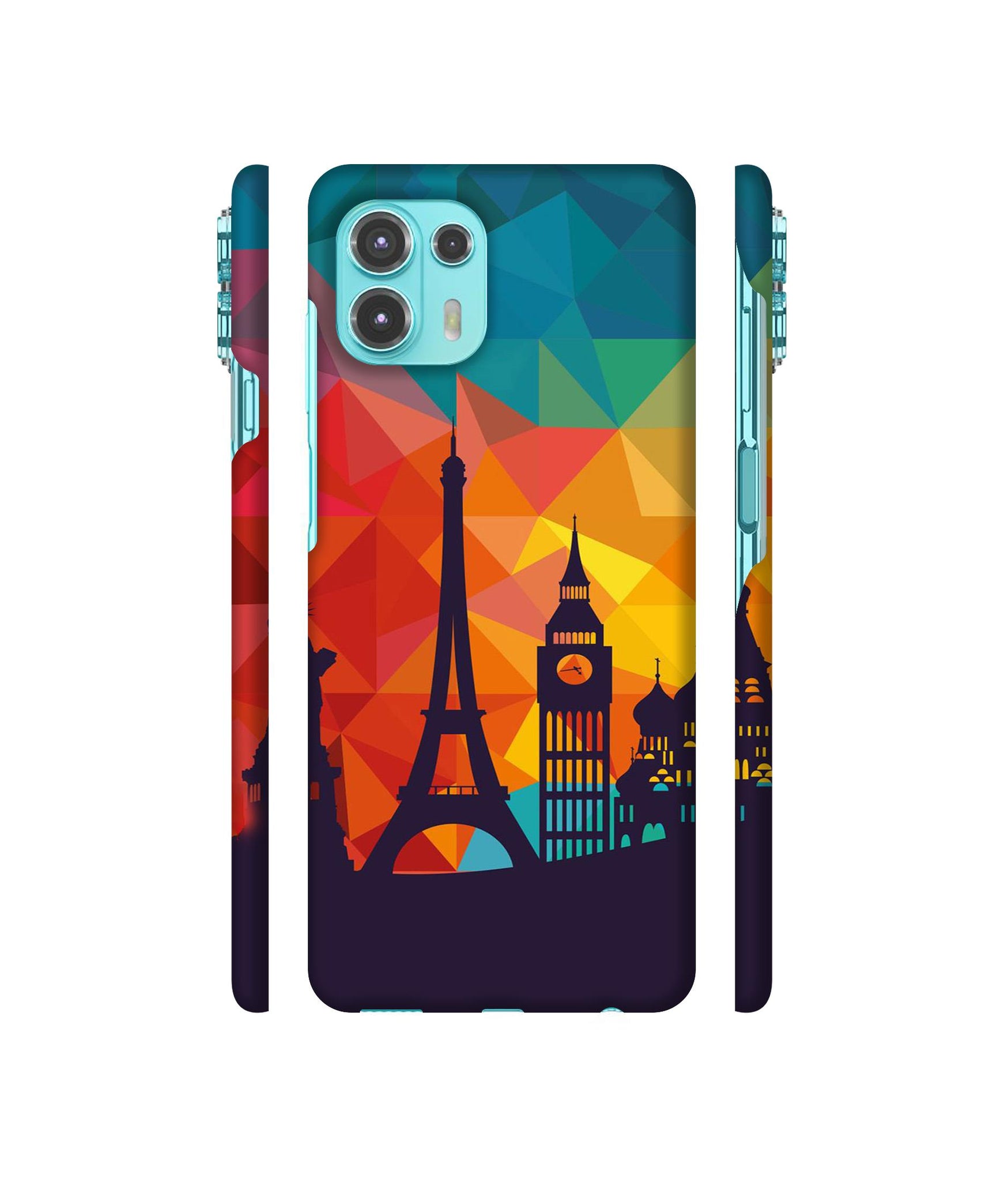 Colored Paris Designer Hard Back Cover for Motorola edge 20 Fusion 5G