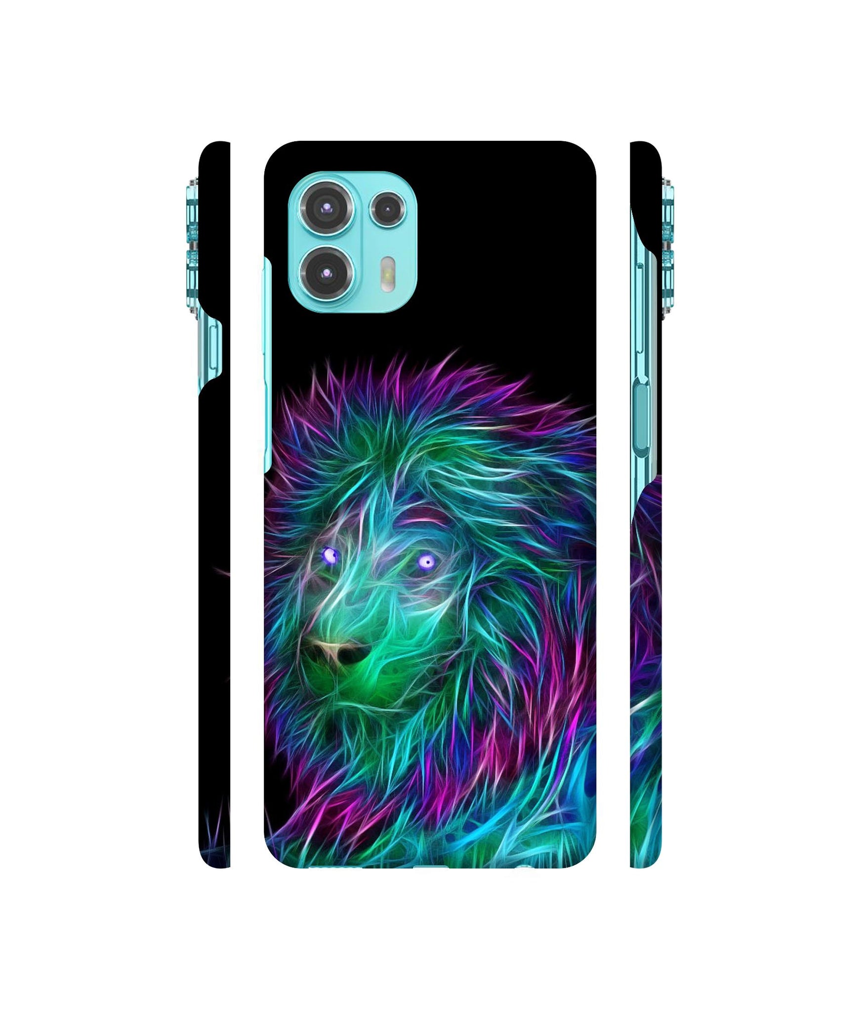 3D Lion Designer Hard Back Cover for Motorola edge 20 Fusion 5G
