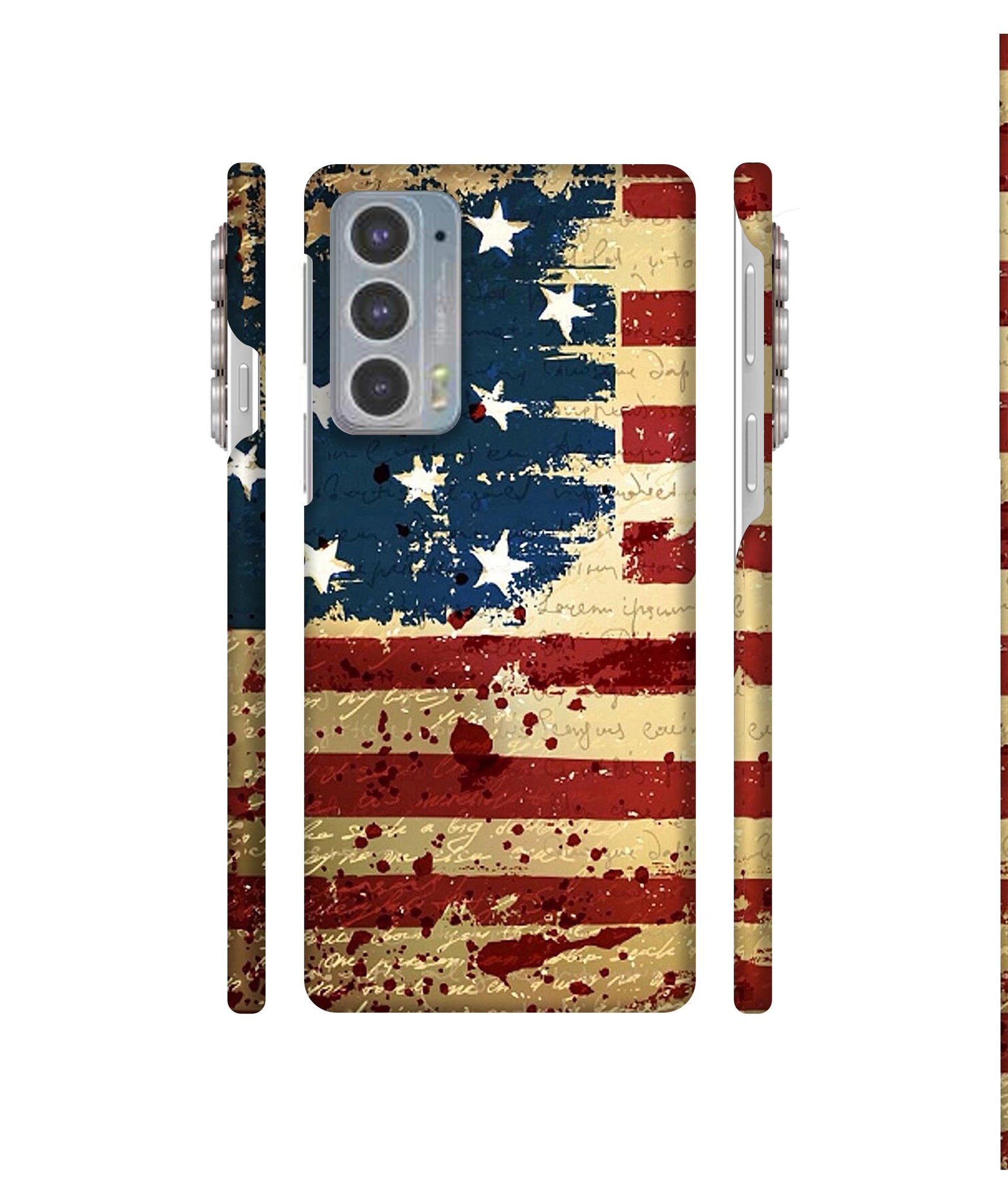 Colorful USA Flag Designer Hard Back Cover for Motorola edge 20 5G