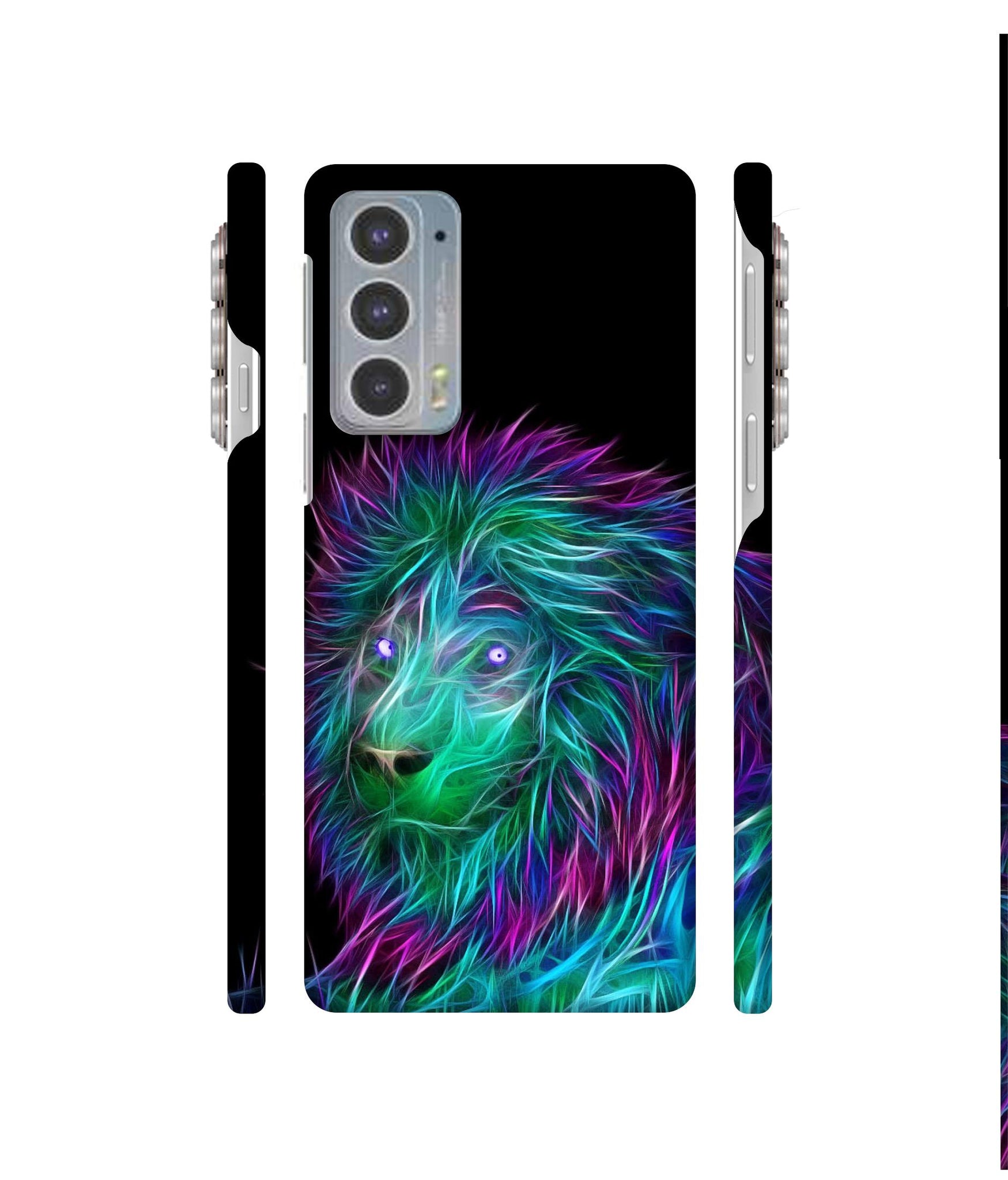 3D Lion Designer Hard Back Cover for Motorola edge 20 5G