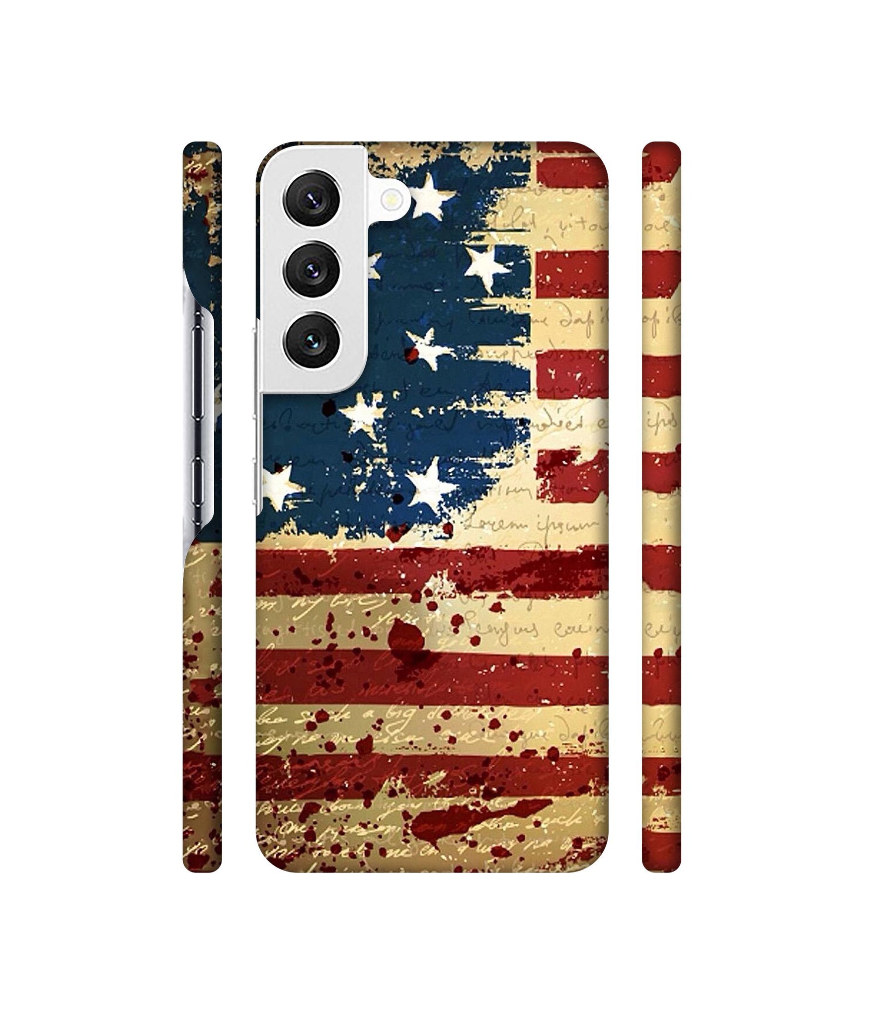 Colorful USA Flag Designer Hard Back Cover for Samsung Galaxy S22 Plus 5G