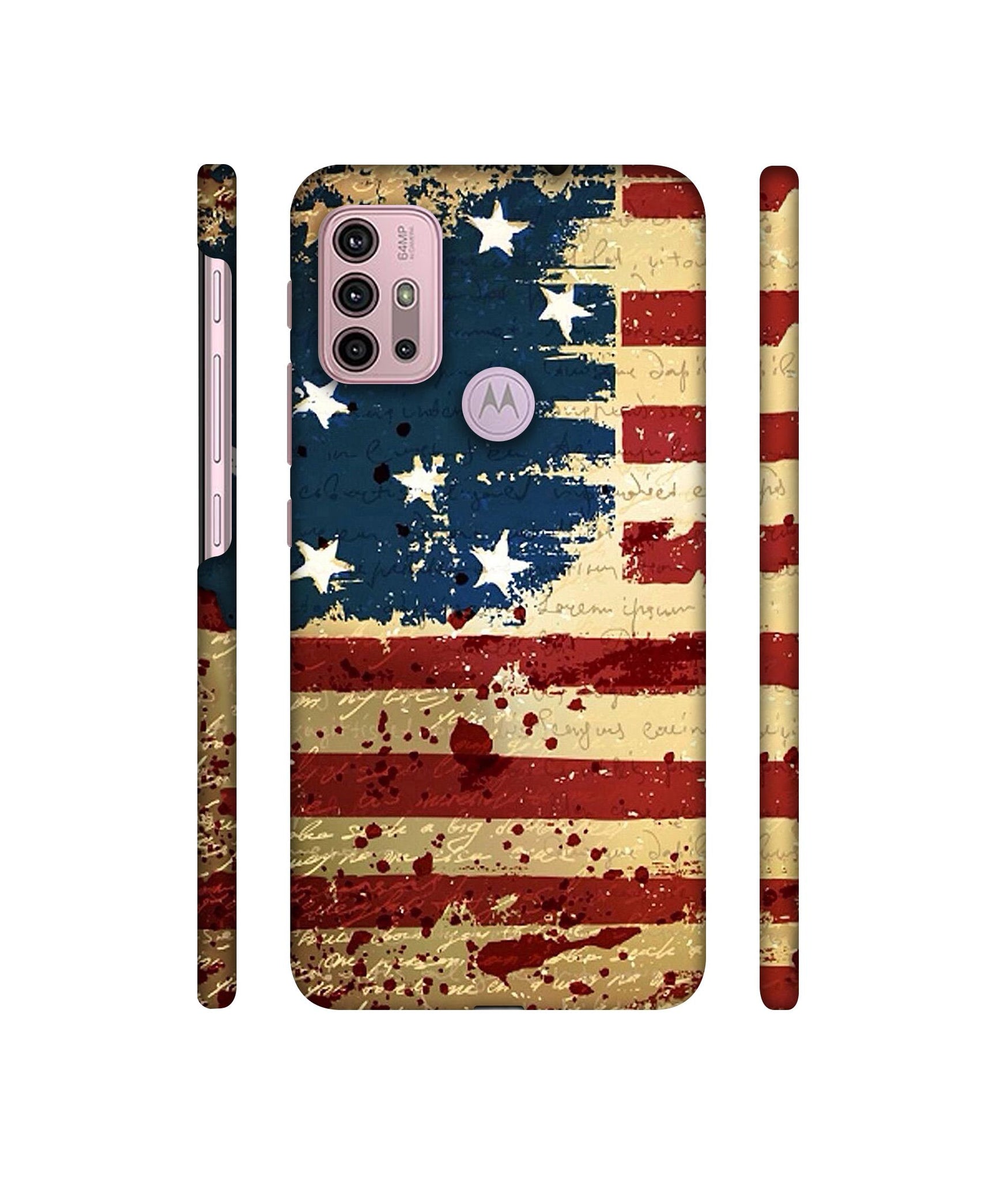 Colorful USA Flag Designer Hard Back Cover for Motorola Moto G30 / Moto G10 Power