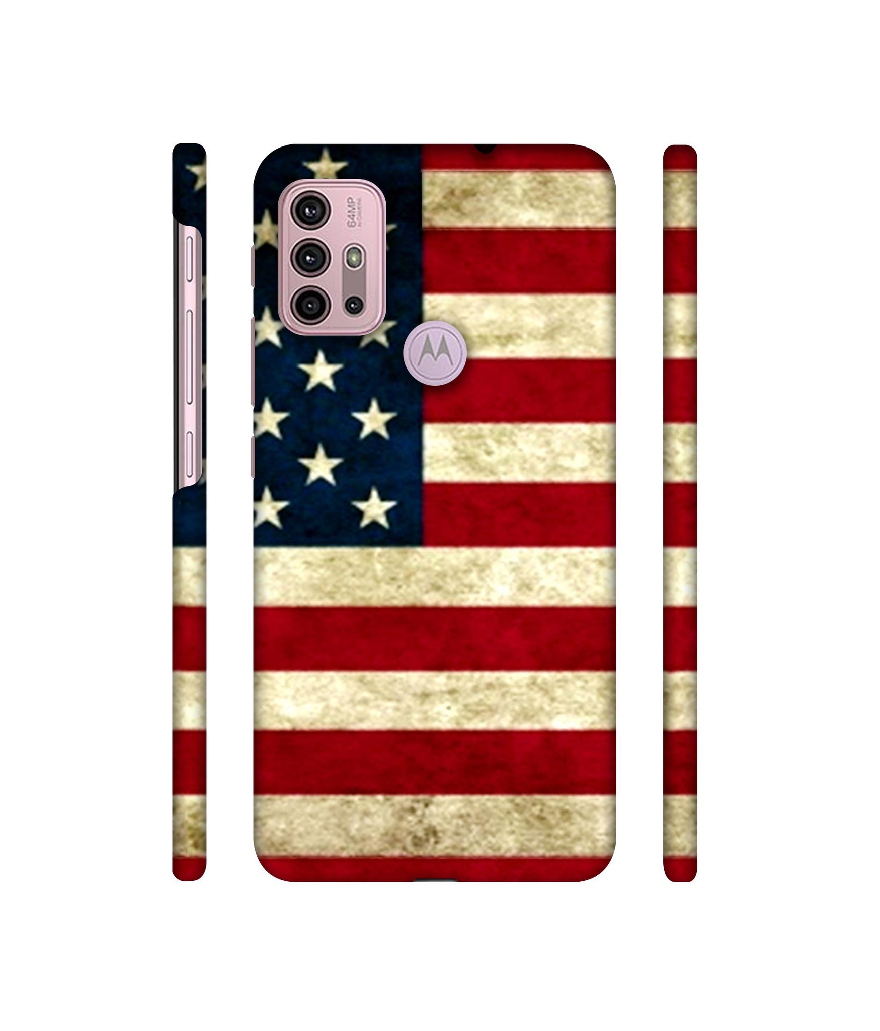 Multicoloured USA Flag Designer Hard Back Cover for Motorola Moto G30 / Moto G10 Power