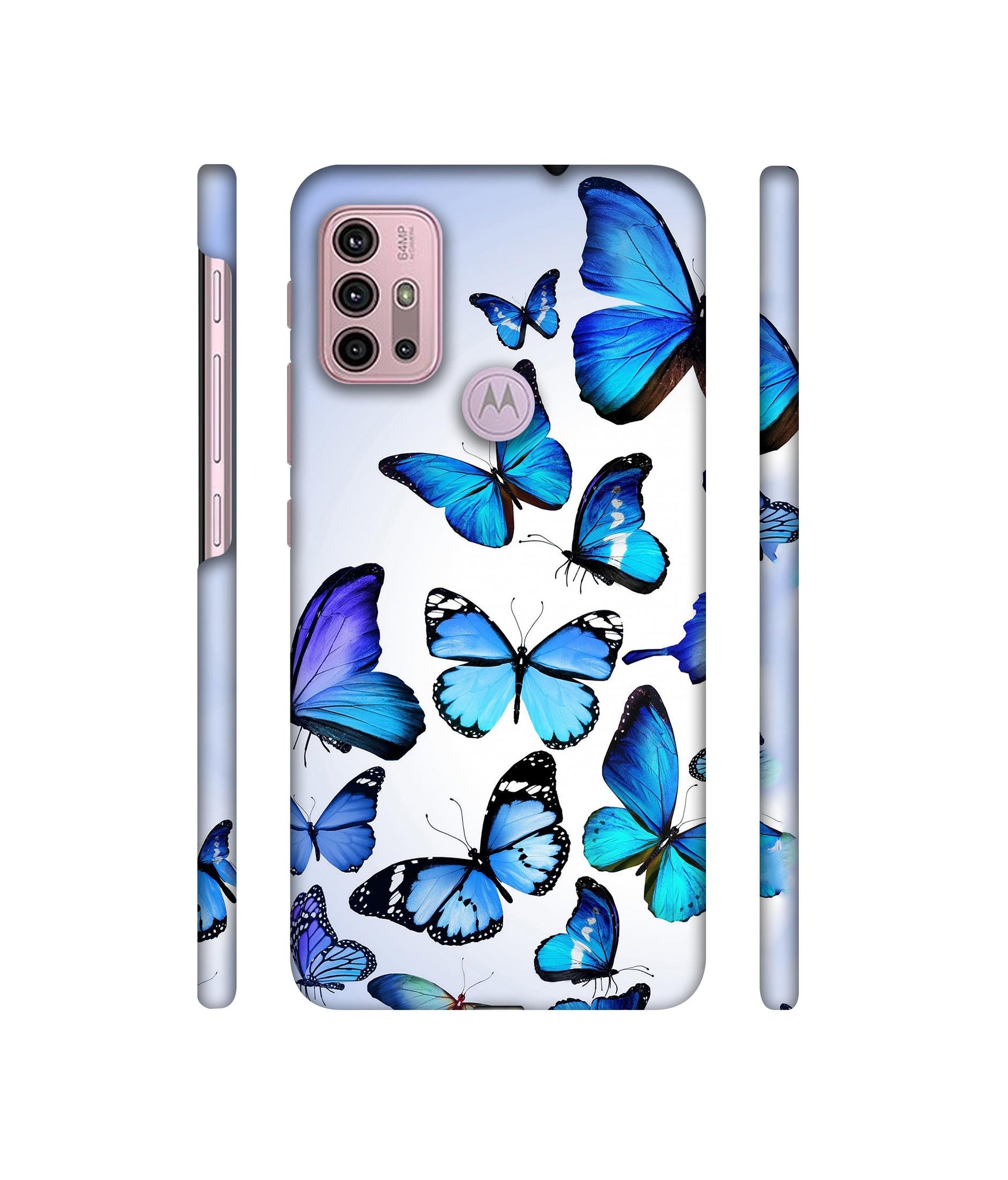 Colorful Flying Butterfly Designer Hard Back Cover for Motorola Moto G30 / Moto G10 Power