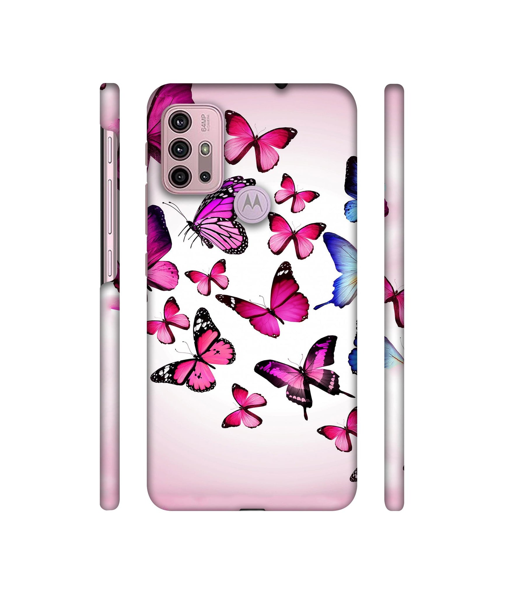 Flying Colorful Butterfly Designer Hard Back Cover for Motorola Moto G30 / Moto G10 Power