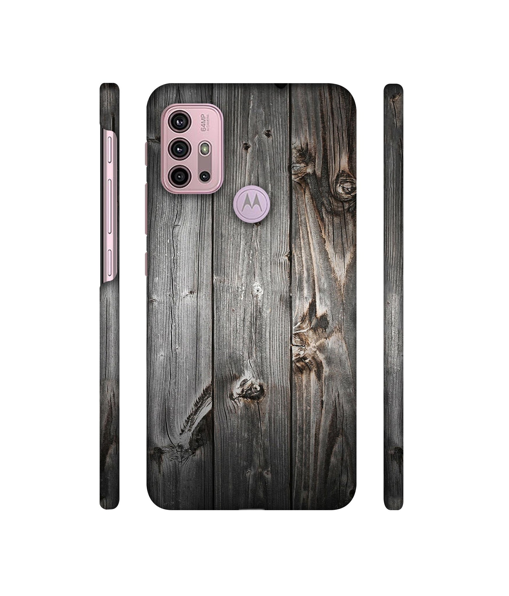 Grey Wooden Texture Designer Hard Back Cover for Motorola Moto G30 / Moto G10 Power