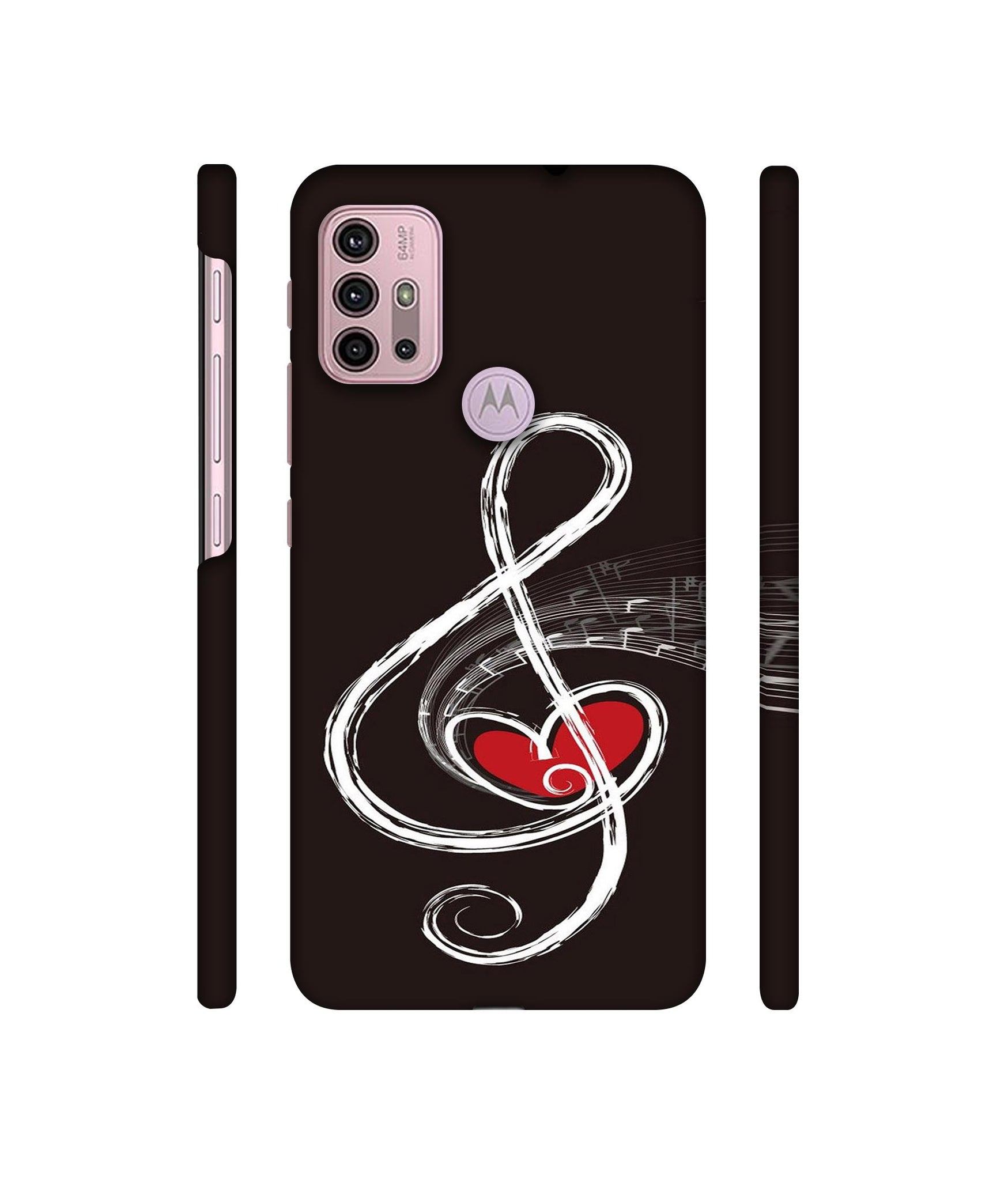 Love Note Music Designer Hard Back Cover for Motorola Moto G30 / Moto G10 Power
