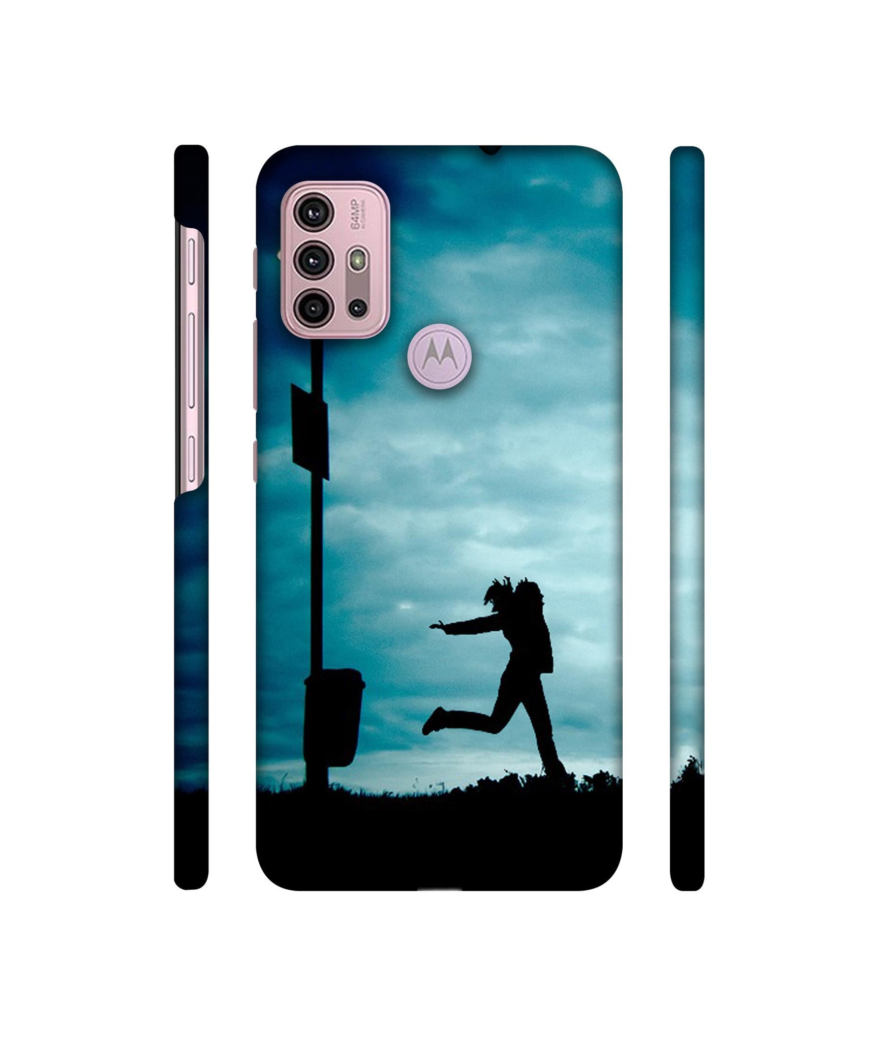 Girl Running At Night Designer Hard Back Cover for Motorola Moto G30 / Moto G10 Power