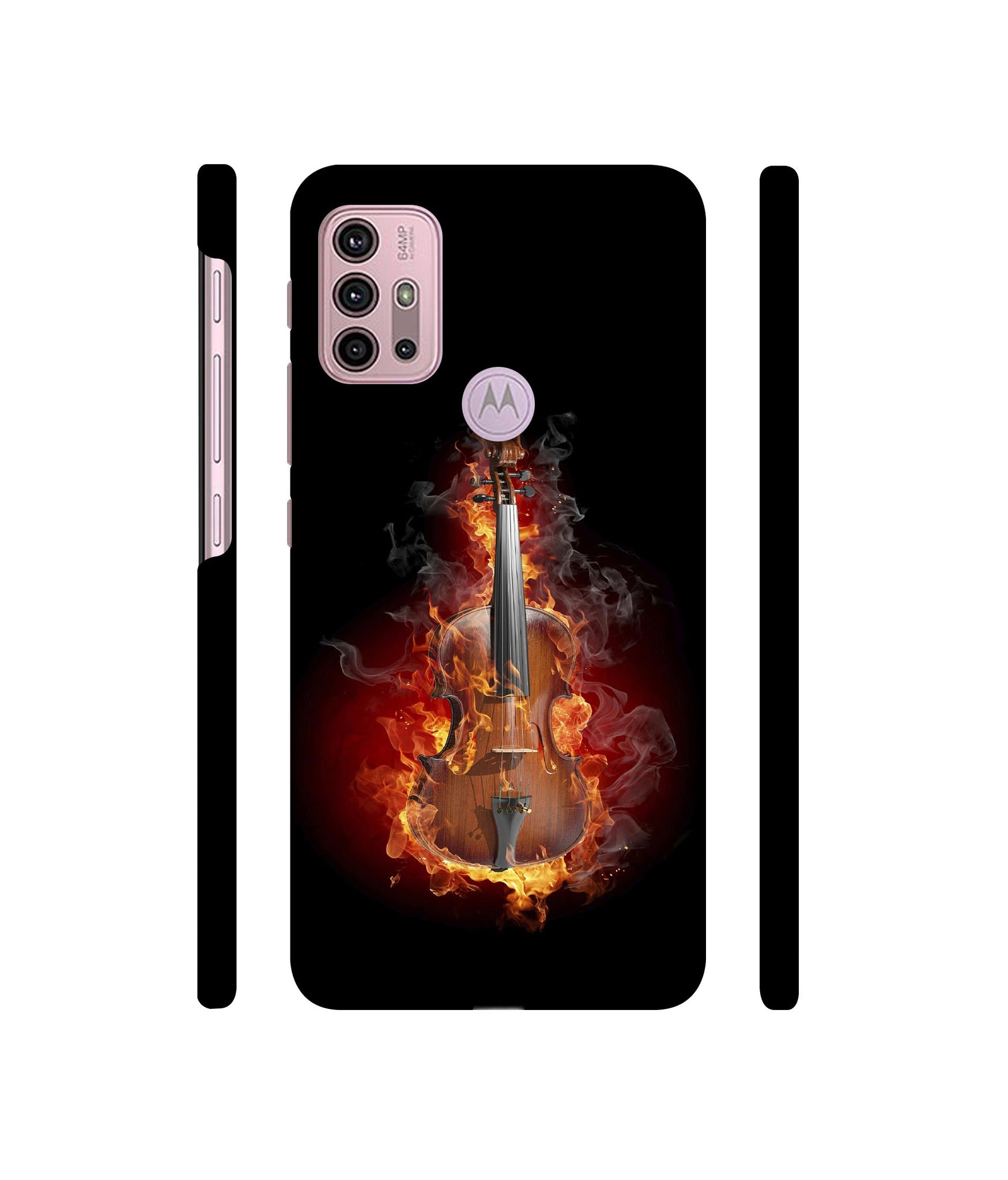 Burning Violin Designer Hard Back Cover for Motorola Moto G30 / Moto G10 Power