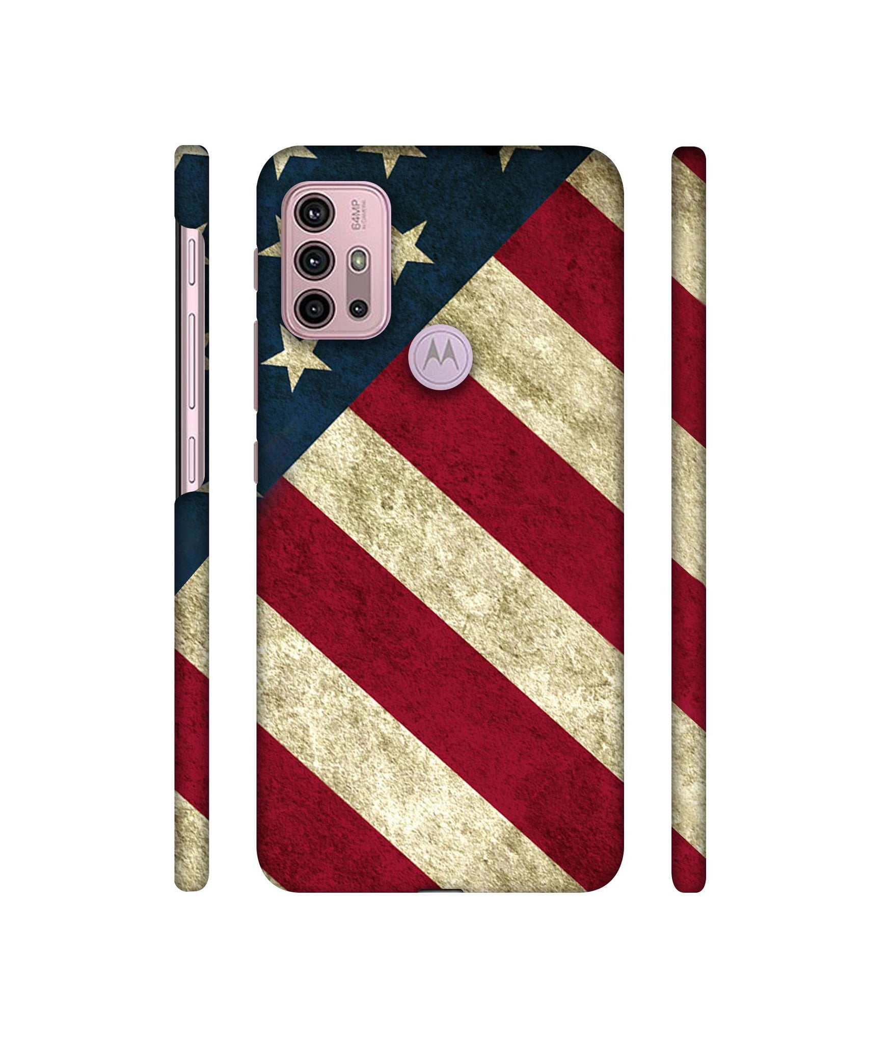 USA Flag Designer Hard Back Cover for Motorola Moto G30 / Moto G10 Power