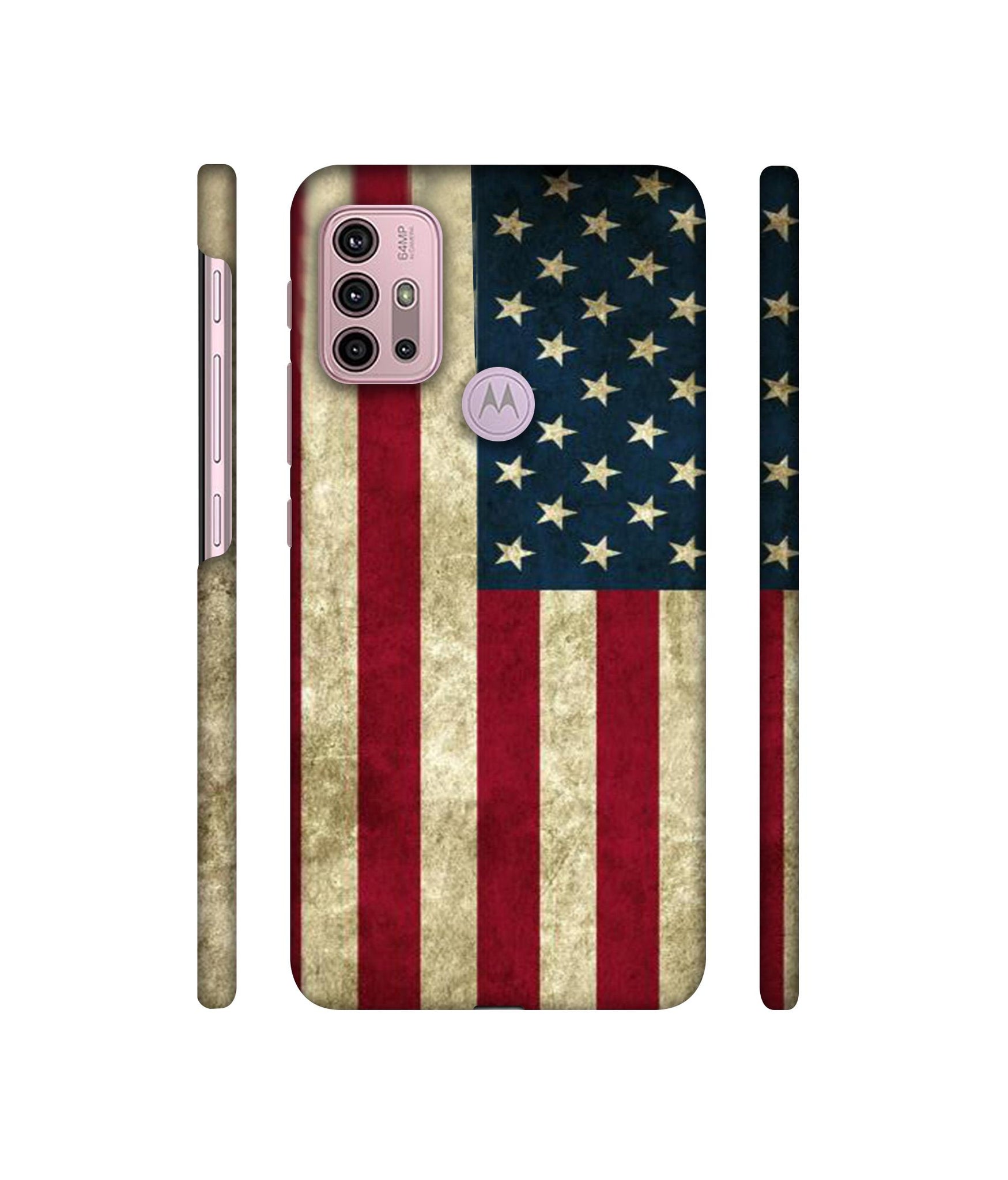 Vingate USA Flag Designer Hard Back Cover for Motorola Moto G30 / Moto G10 Power