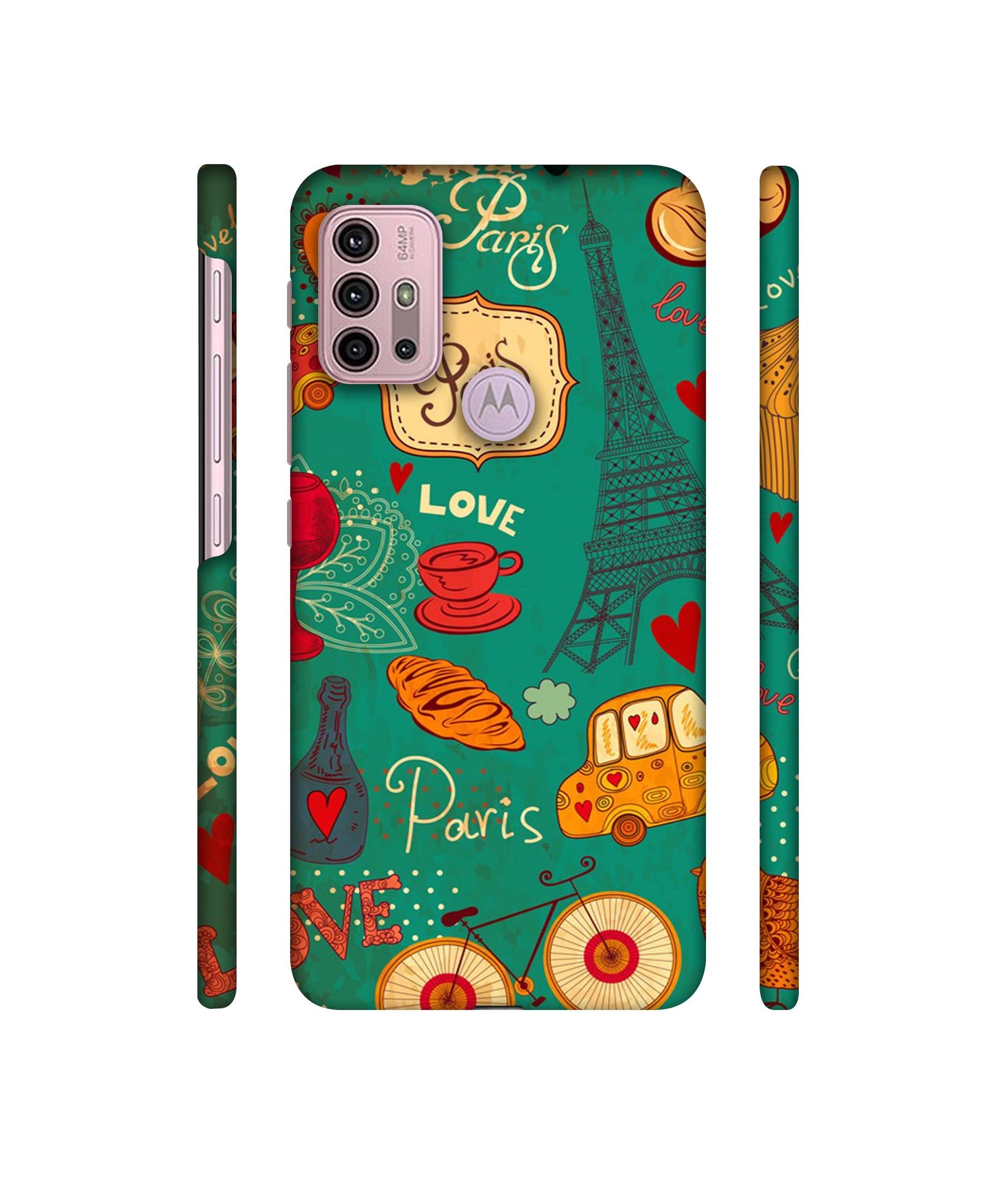 Paris Love Print Designer Hard Back Cover for Motorola Moto G30 / Moto G10 Power