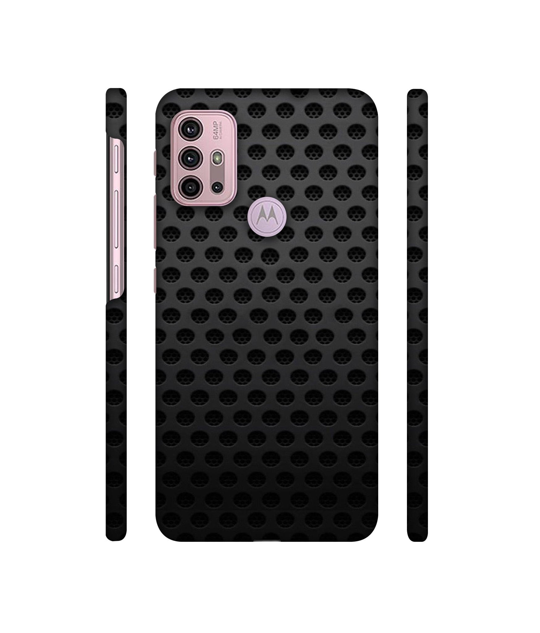 Black Circle Designer Hard Back Cover for Motorola Moto G30 / Moto G10 Power