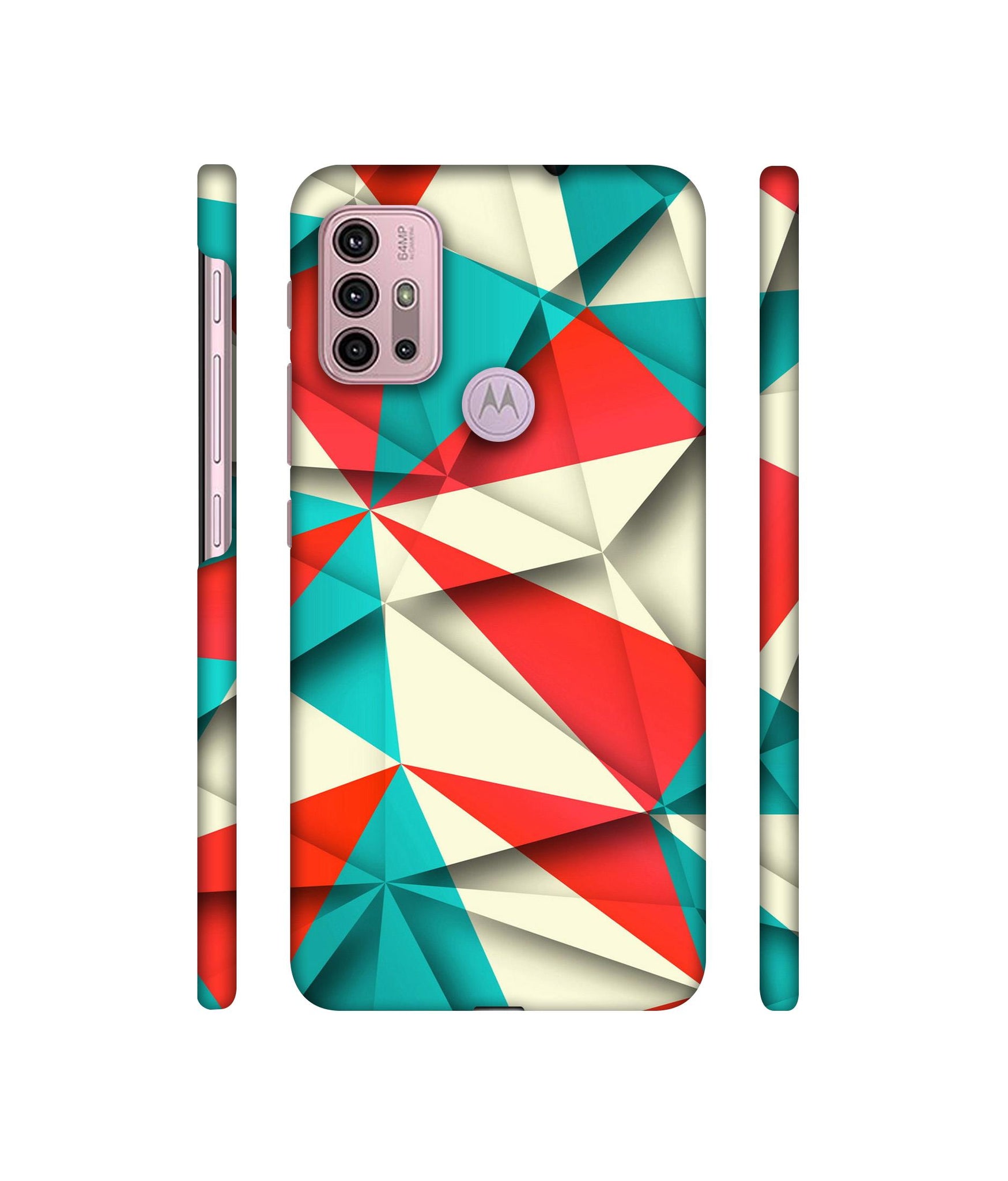 Red Blue White Pattern Designer Hard Back Cover for Motorola Moto G30 / Moto G10 Power