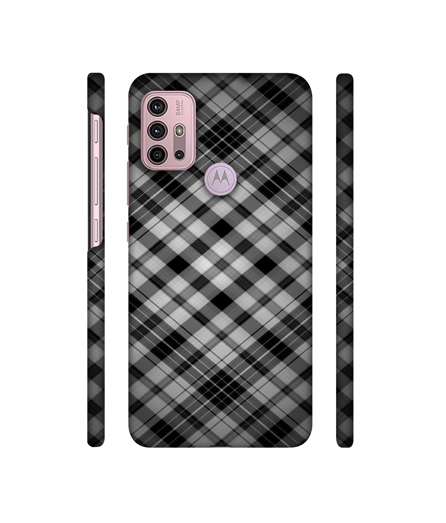 Black Stripes Pattern Designer Hard Back Cover for Motorola Moto G30 / Moto G10 Power