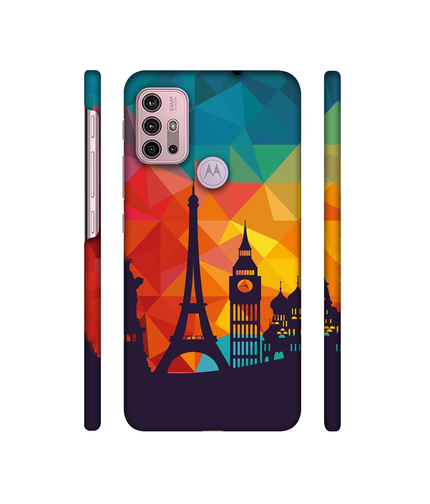 Colored Paris Designer Hard Back Cover for Motorola Moto G30 / Moto G10 Power