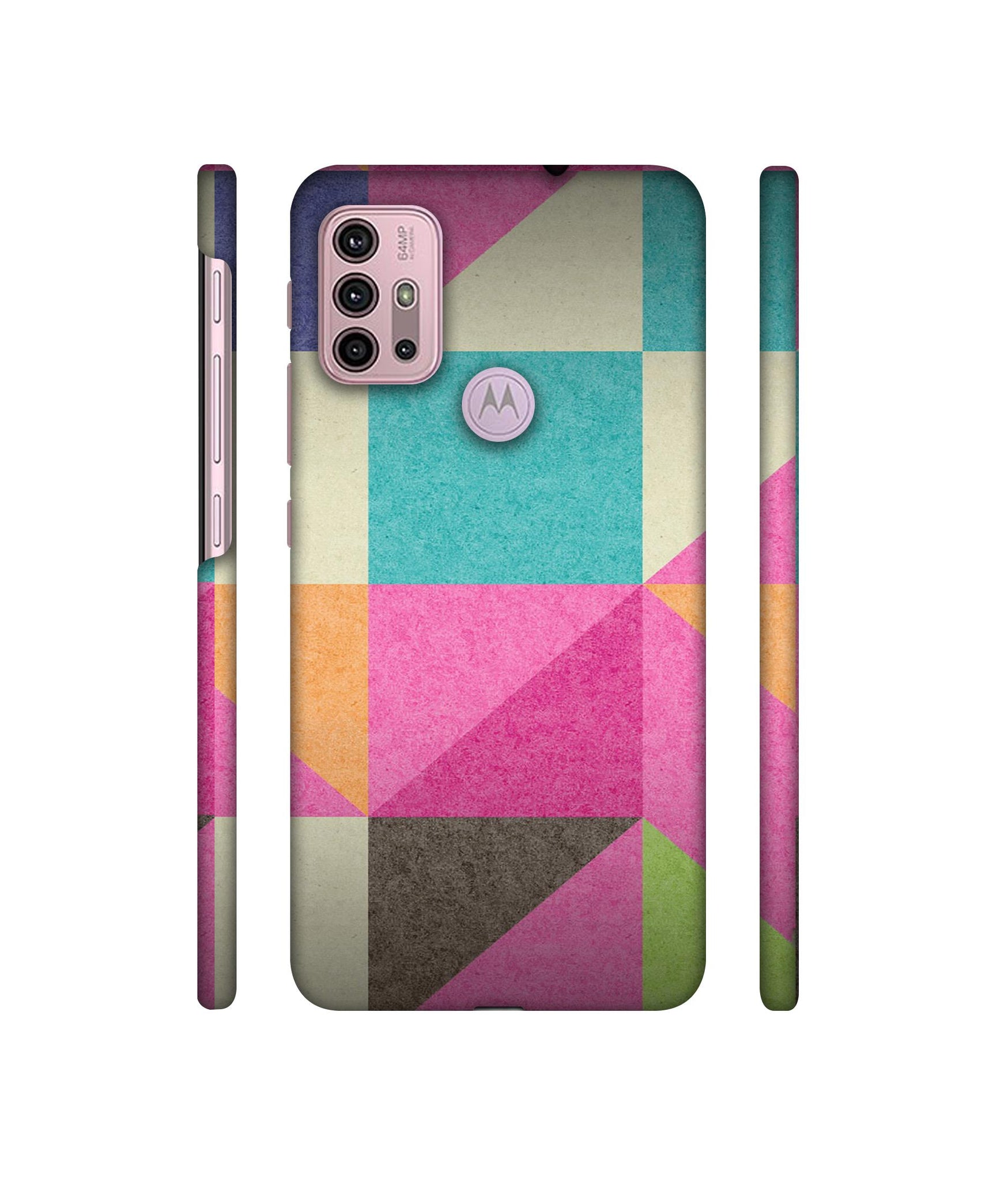 Pink Cyan Designer Hard Back Cover for Motorola Moto G30 / Moto G10 Power