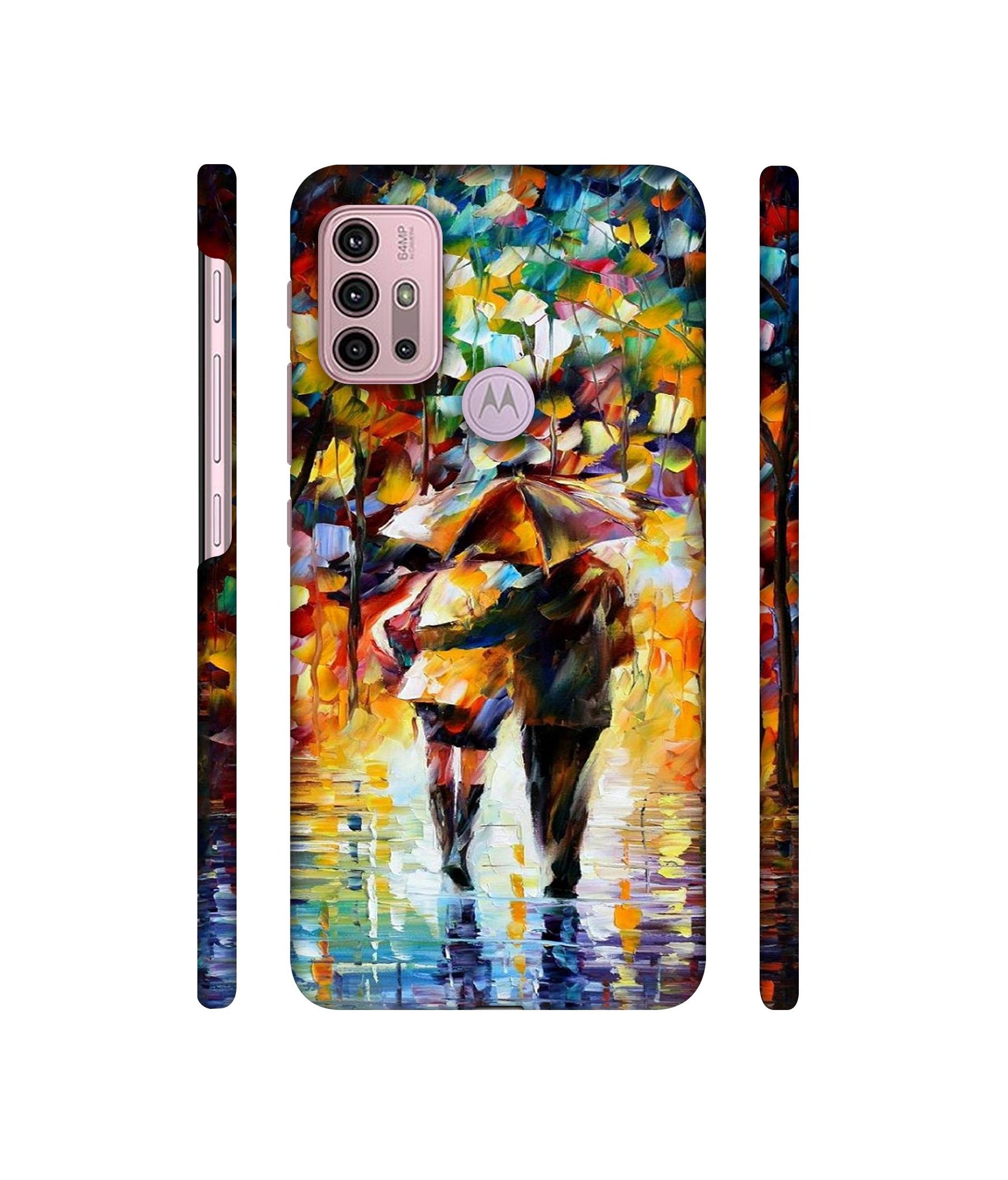 Paint Couple Pattern Designer Hard Back Cover for Motorola Moto G30 / Moto G10 Power