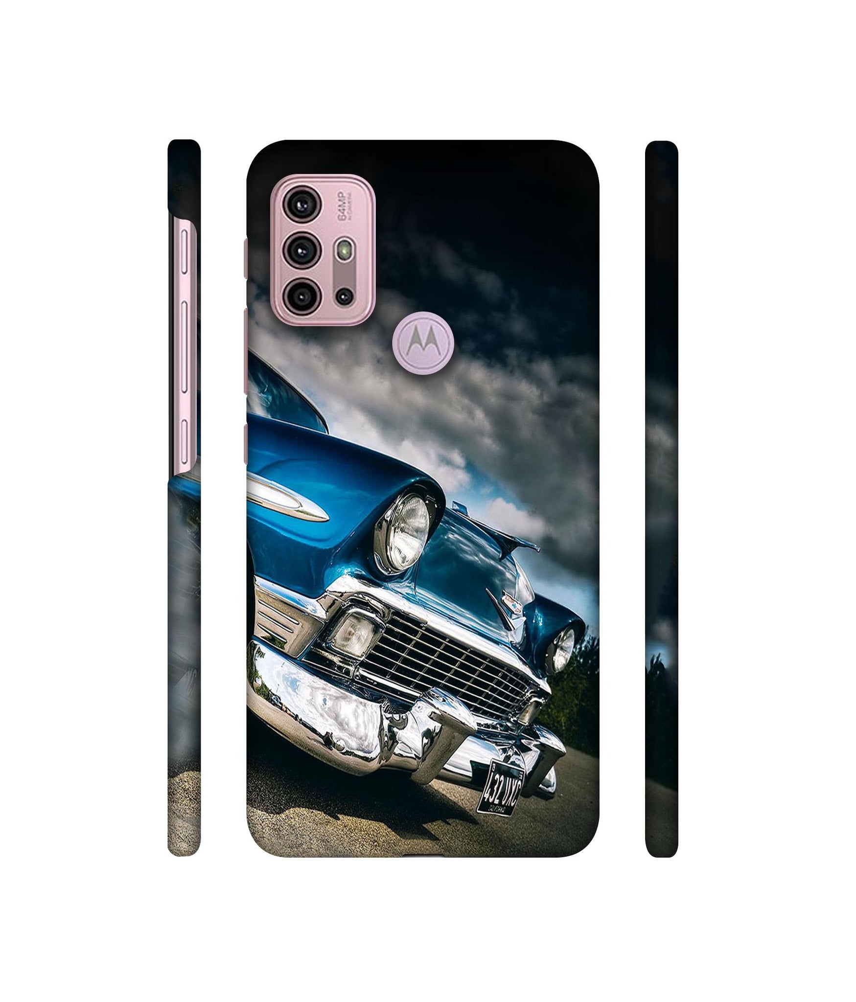 Vintage Car Pattern Designer Hard Back Cover for Motorola Moto G30 / Moto G10 Power