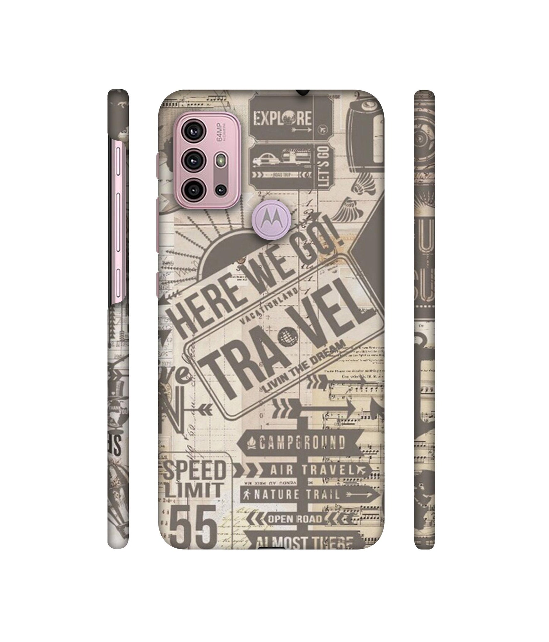 Travel Designer Hard Back Cover for Motorola Moto G30 / Moto G10 Power